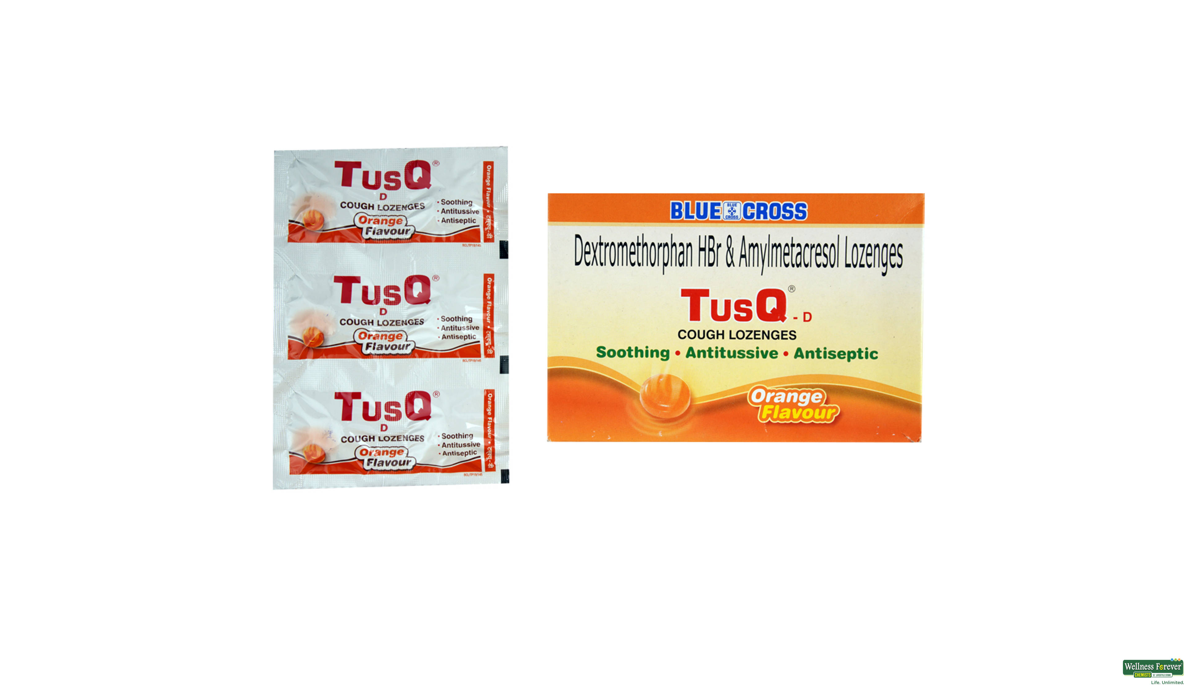 TUSQ-D COUGH LOZENGES 6TAB- 1, 6TAB, •Fast Cough Relief: Helps lessen the urge to cough.

•Throat Comfort: Coats and calms your throat.