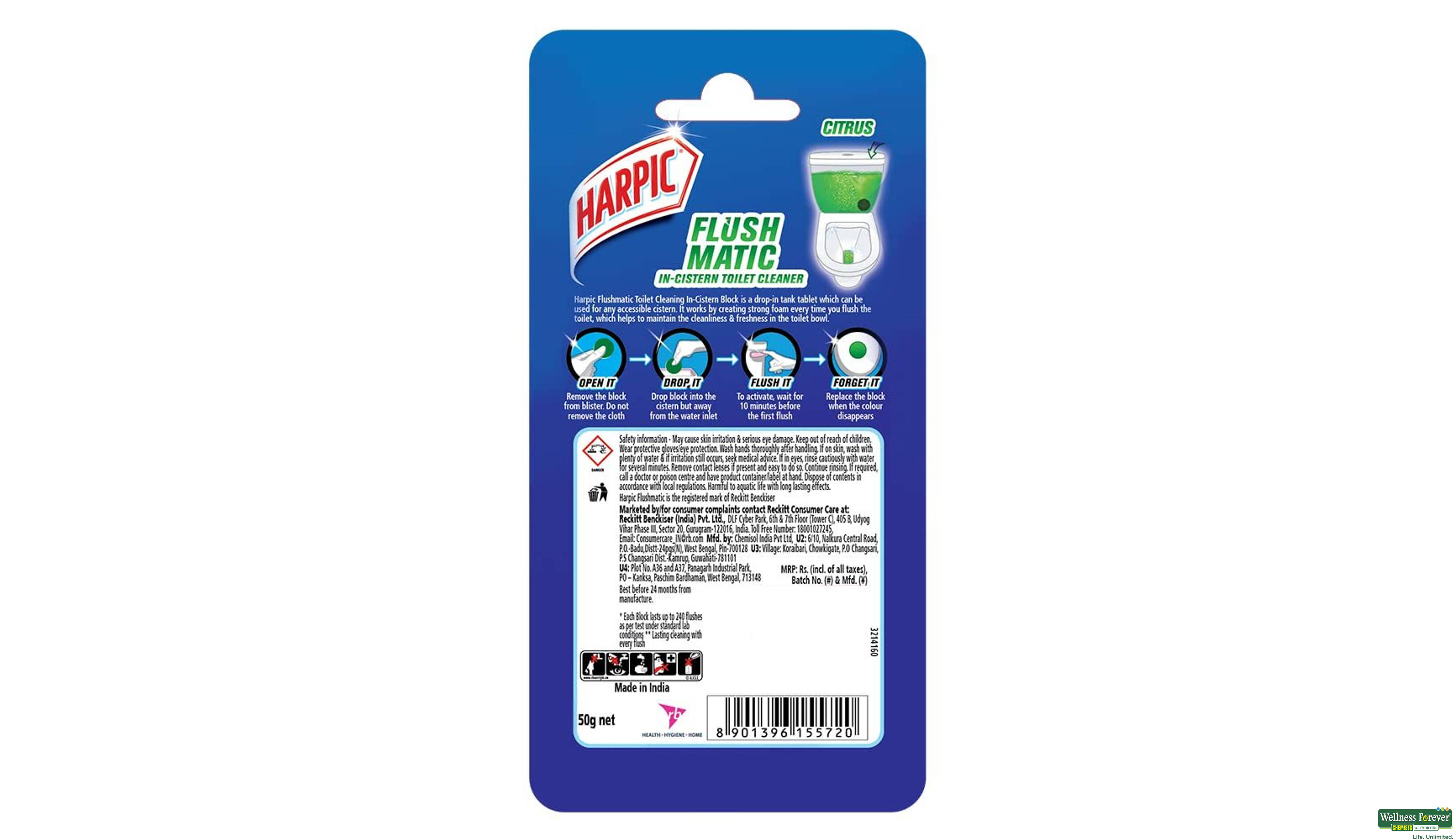 HARPIC FLUSHMATIC CITRUS 50GM- 2, 50GM, 