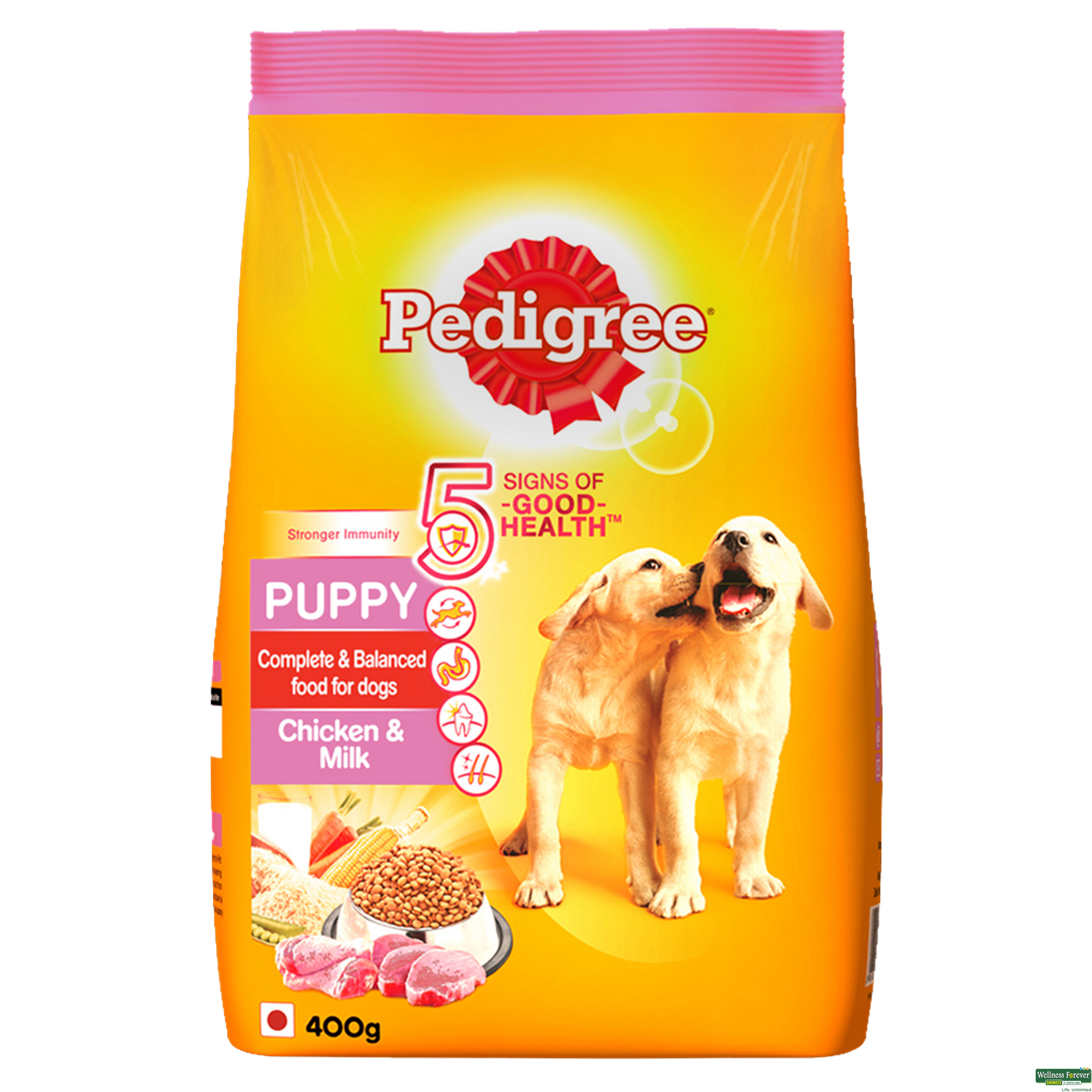 Pedigree Puppy Dog Dry Food, Chicken & Milk, 400 g-image