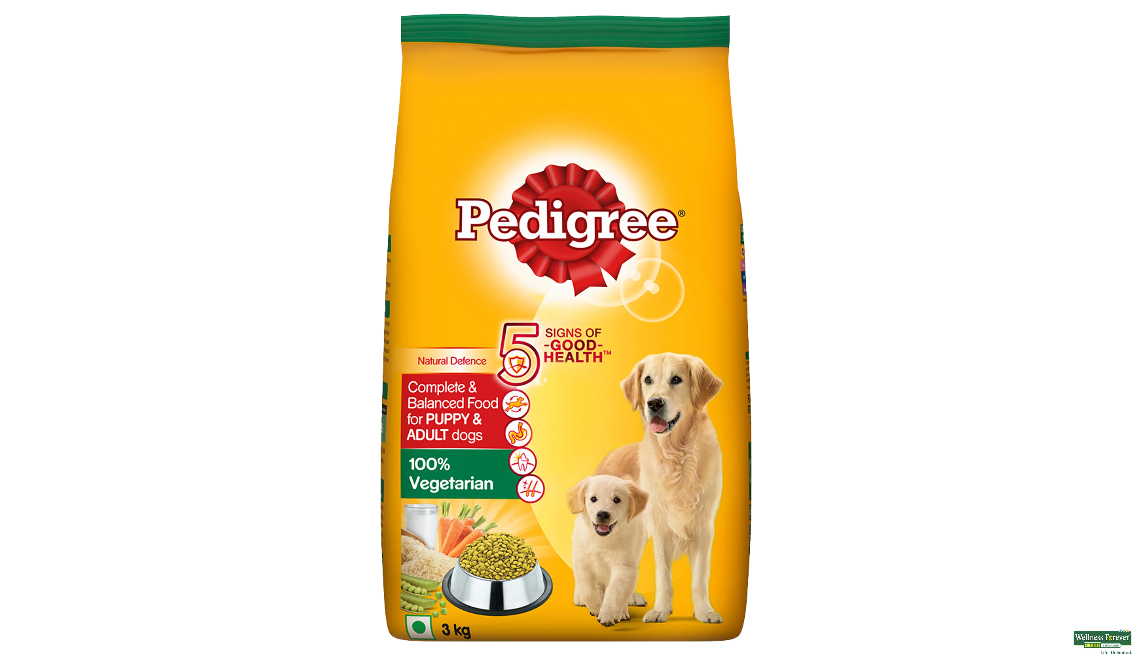 PEDIGREE DOG FOOD ADULT VEGETARIAN 3KG- 1, 3KG, null