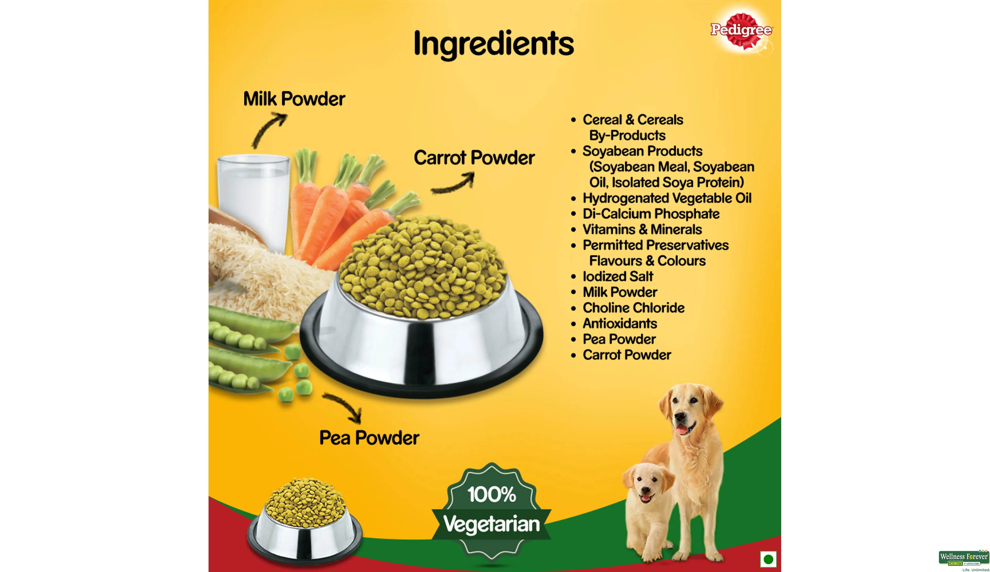 PEDIGREE DOG FOOD ADULT VEGETARIAN 3KG- 5, 3KG, null