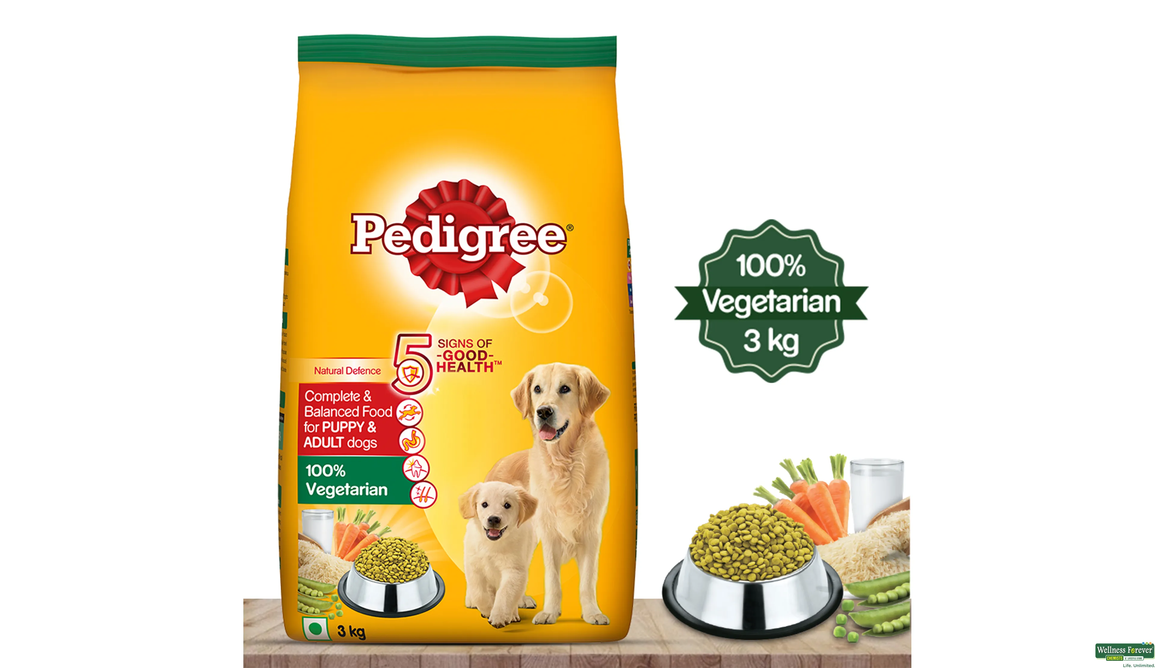 PEDIGREE DOG FOOD ADULT VEGETARIAN 3KG- 11, 3KG, null