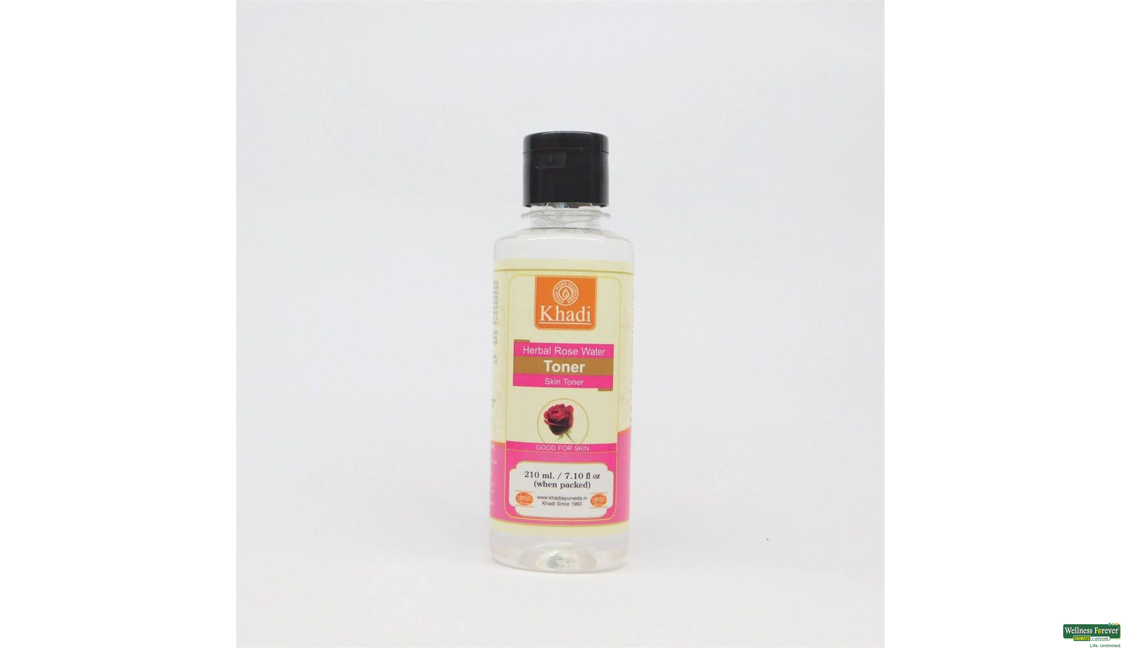 KHADI TONER ROSE WATER 210ML- 1, 210ML, 