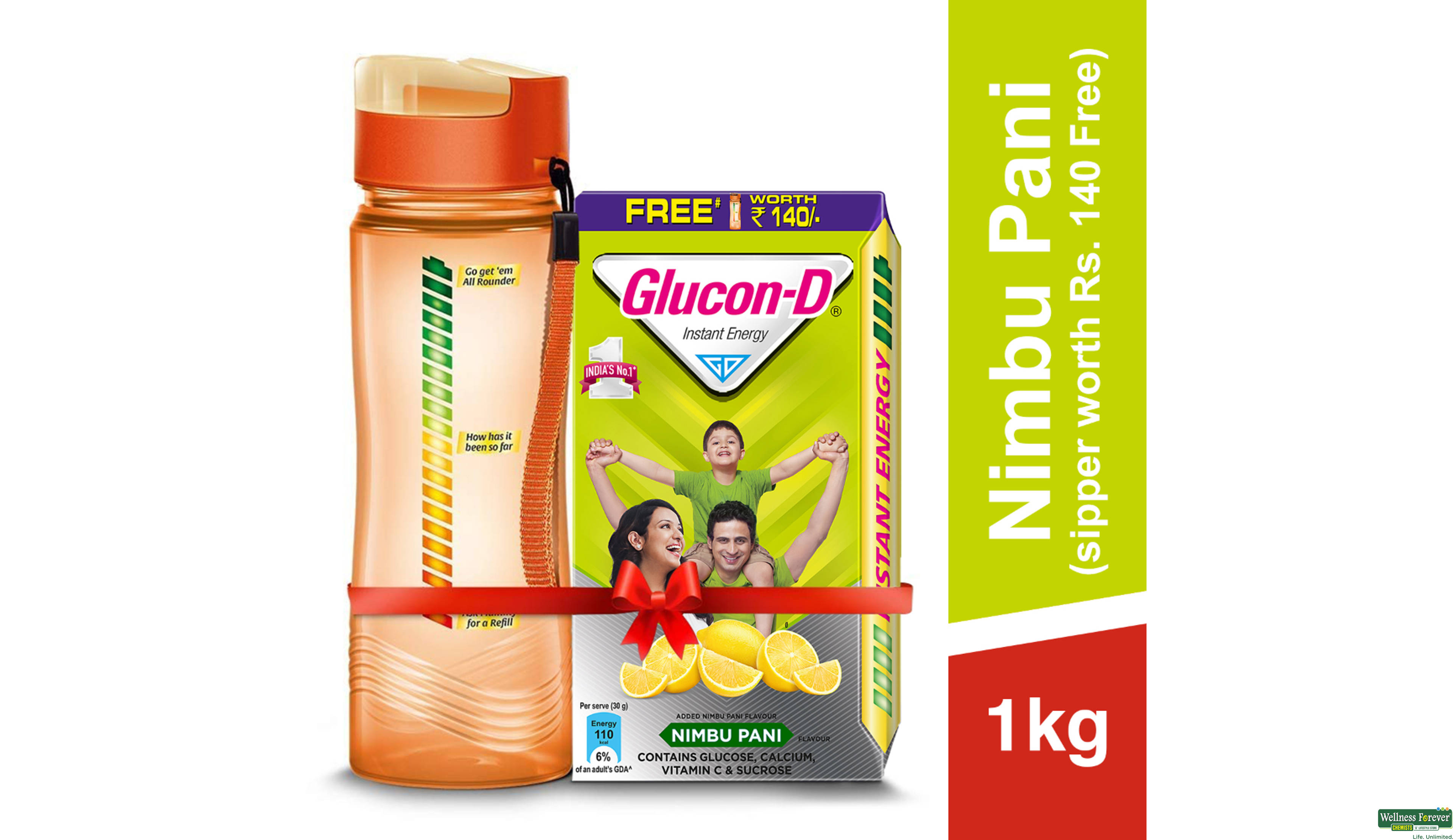GLUCON D PWDR NIMBU PANI REF 1KG- 2, 1KG, 