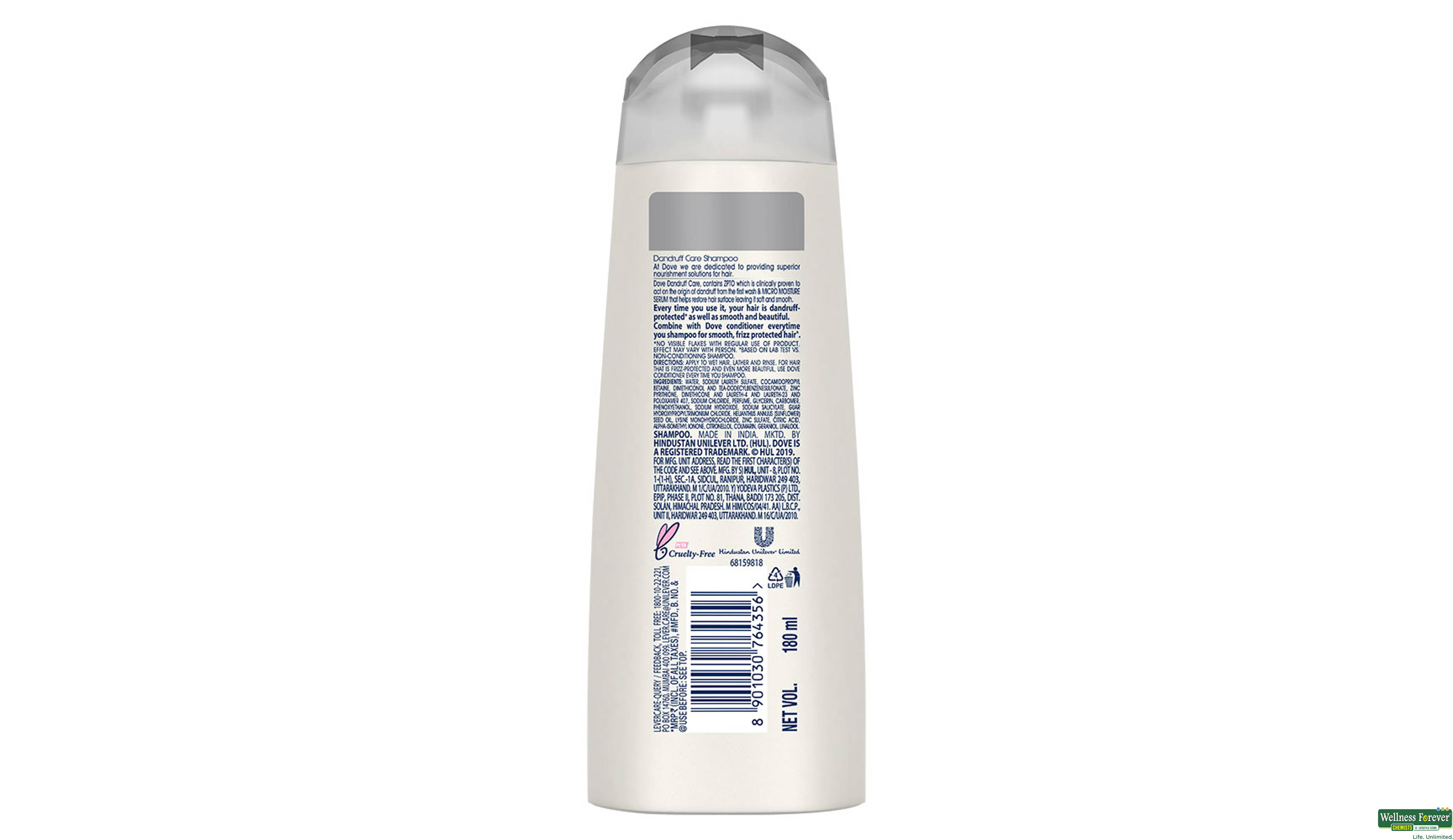 DOVE SHMP DANDRUFF CARE DMG/SLN 180ML- 9, 180ML, null