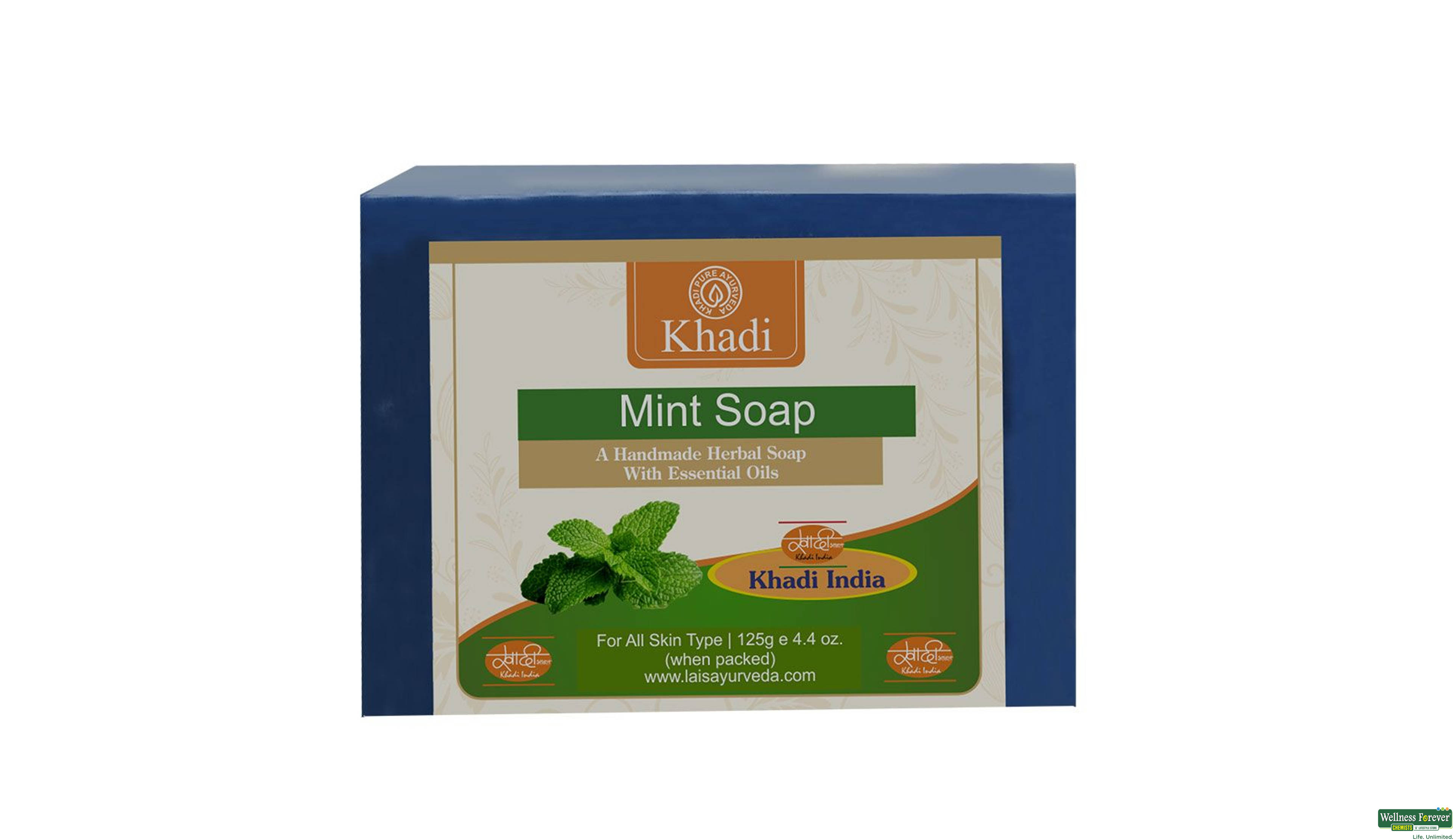 KHADI SOAP MINT 125GM- 1, 125GM, 