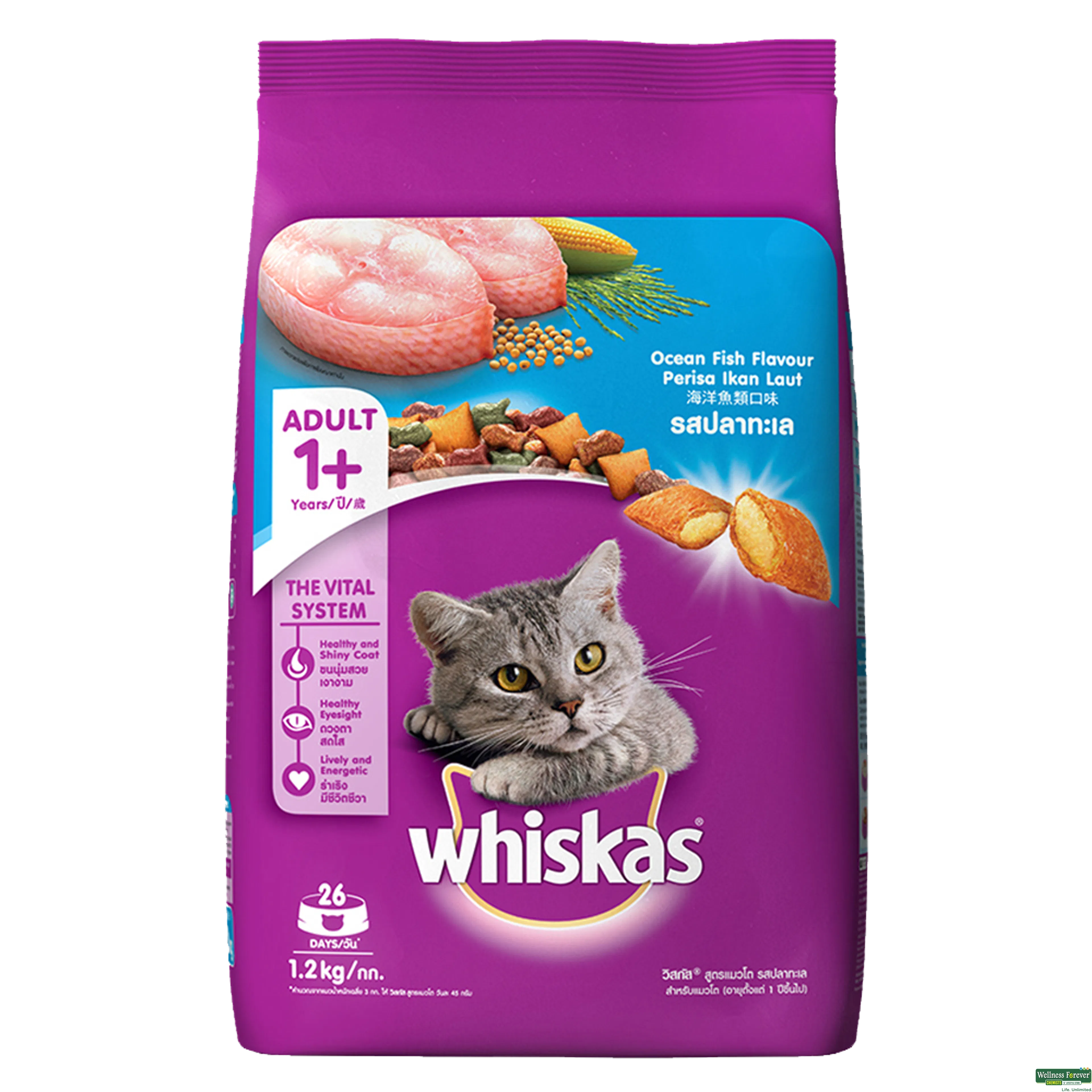 WHISKAS CAT FOOD DRY OCEAN FISH 1.2KG-image