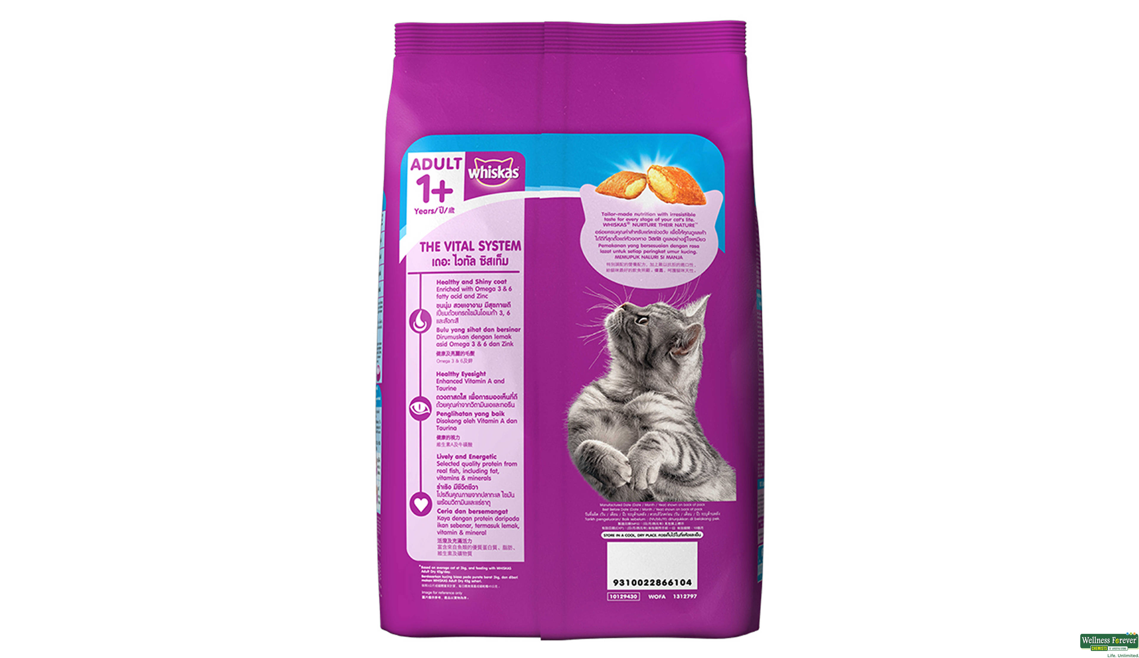 WHISKAS CAT FOOD DRY OCEAN FISH 1.2KG- 2, 1.2KG, null