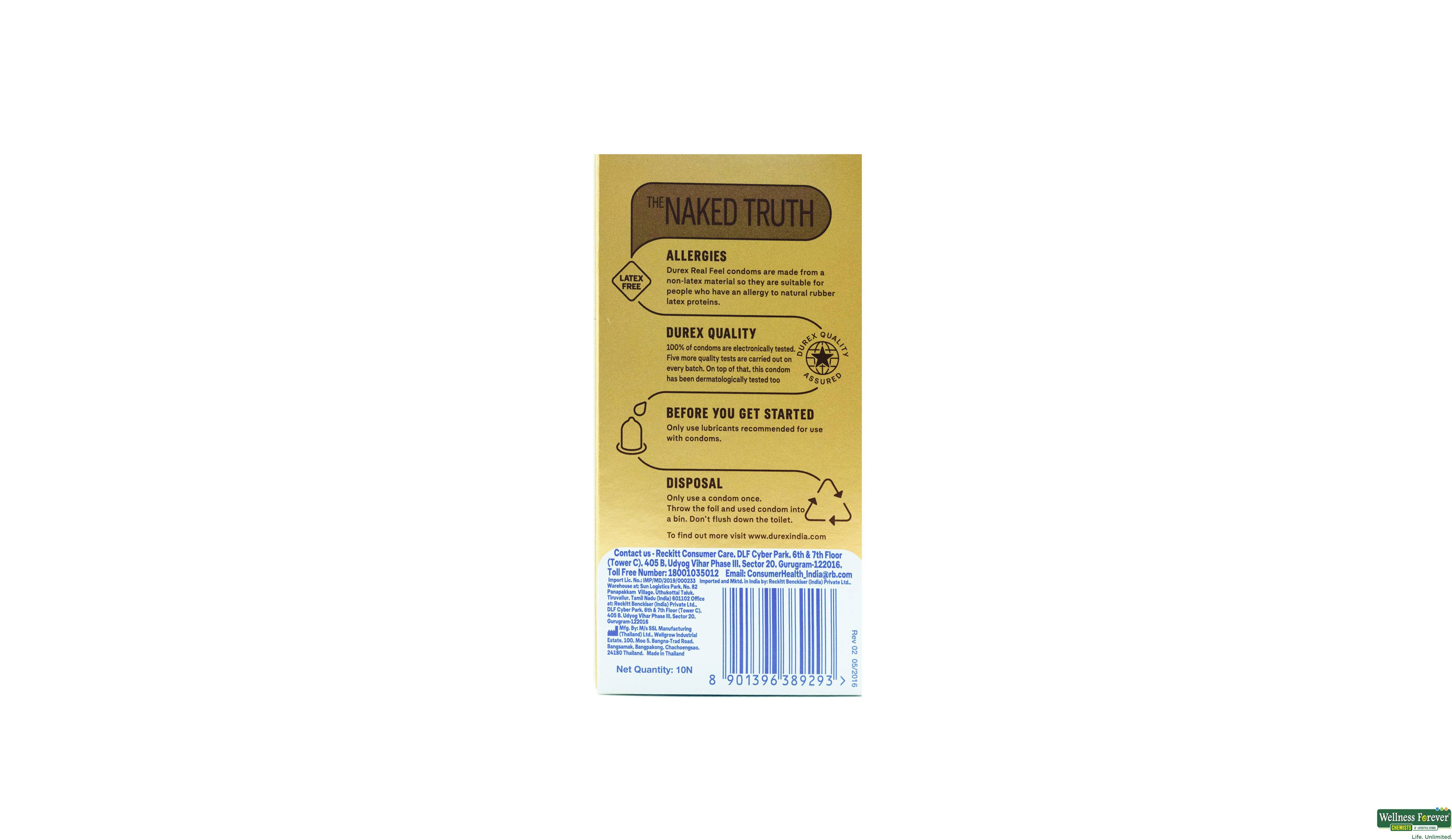 DUREX CONDOM REAL FEEL 10PC- 2, 10PC, 