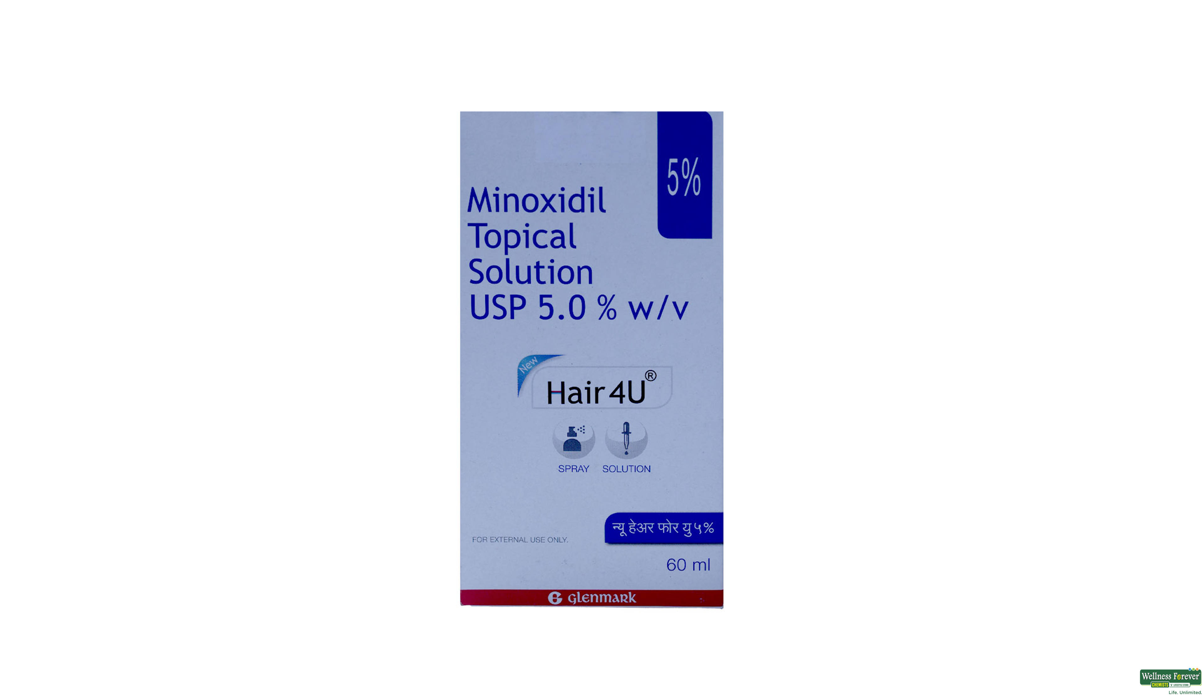 HAIR-4U 5% SPRAY 60ML- 1, 60ML, 