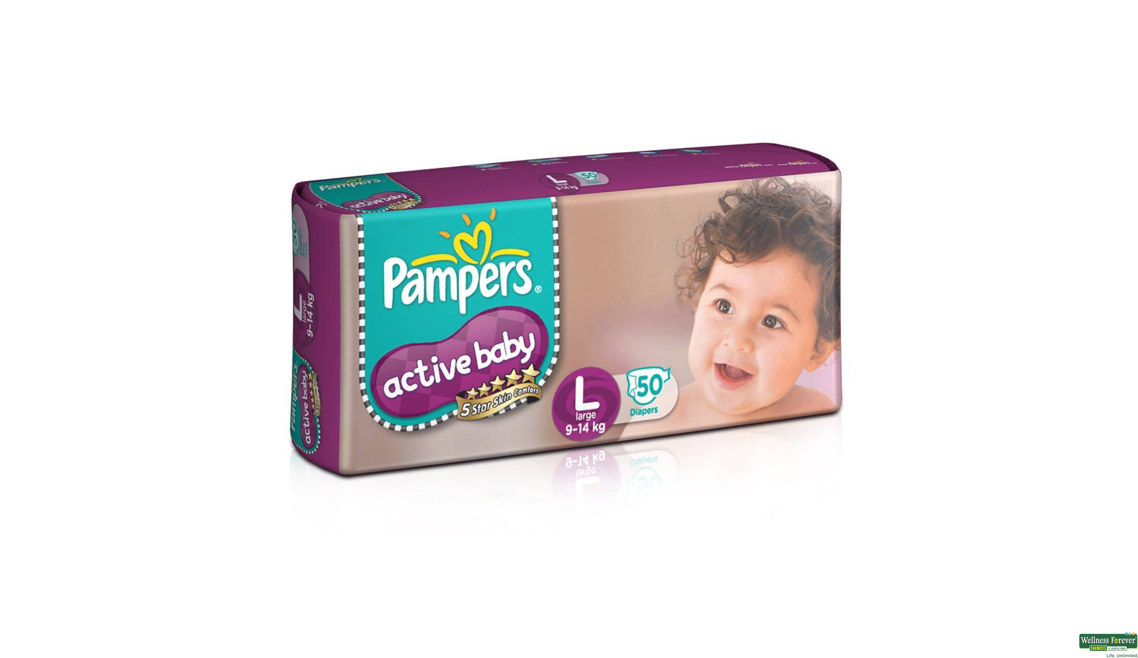 PAMP DIAP ACTIVE BABY L 50PC- 3, 50PC, 