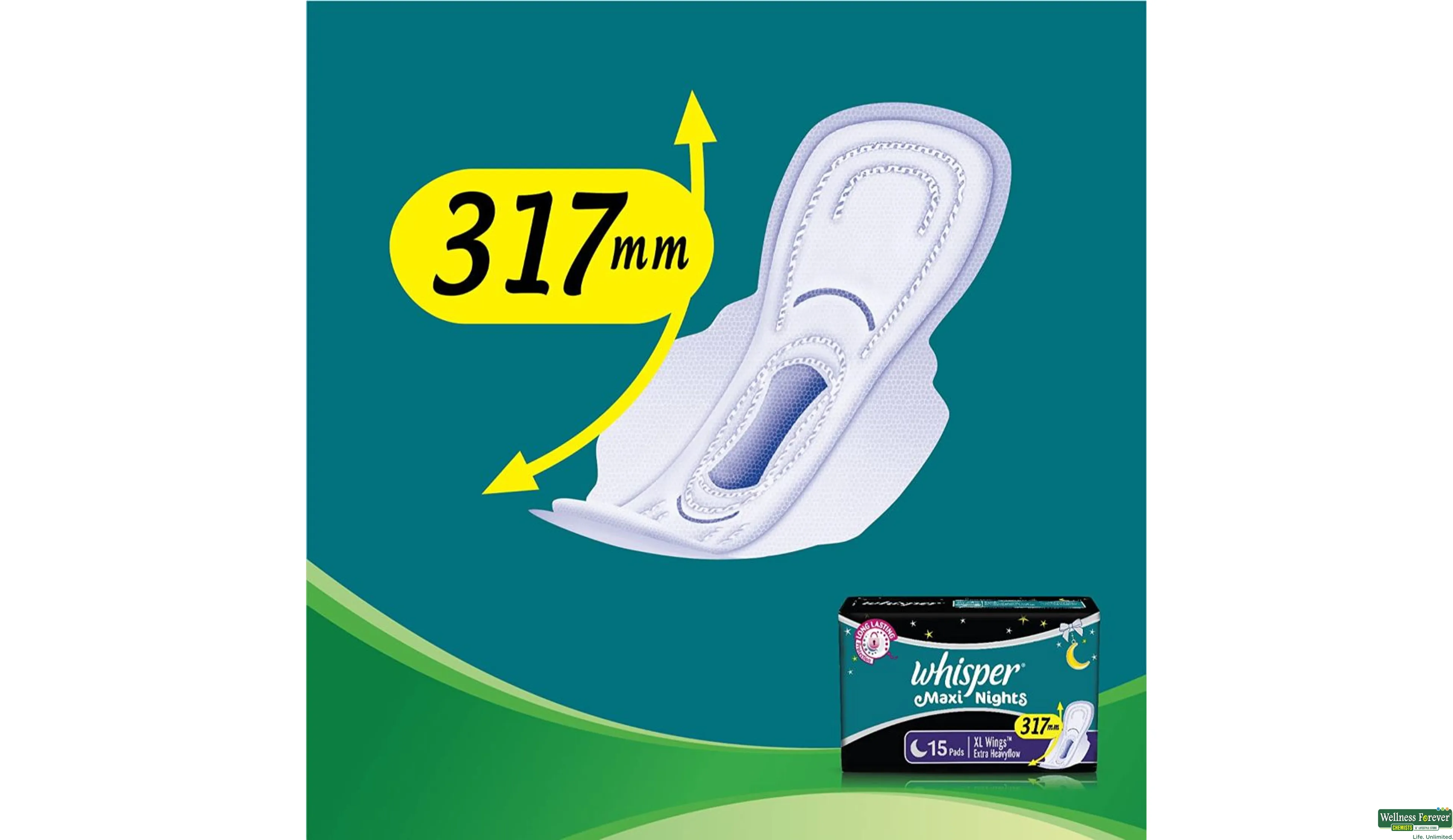 Buy Whisper Sanitary Pads Ultra Overnight Extra Large Wings 7 Pads