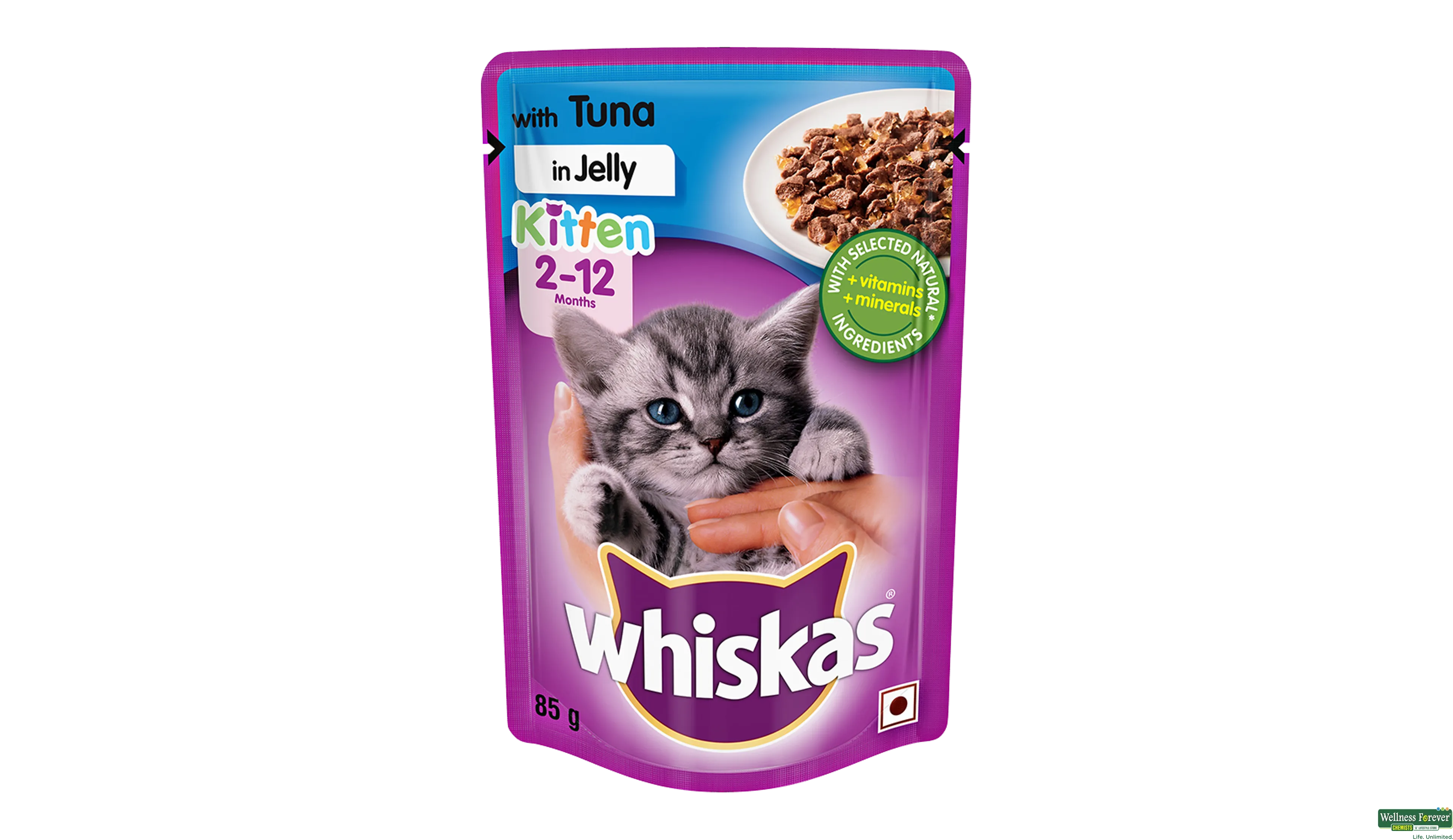 WHISKAS CAT FOOD WET JUNR TUNA 85GM- 1, 85GM, null