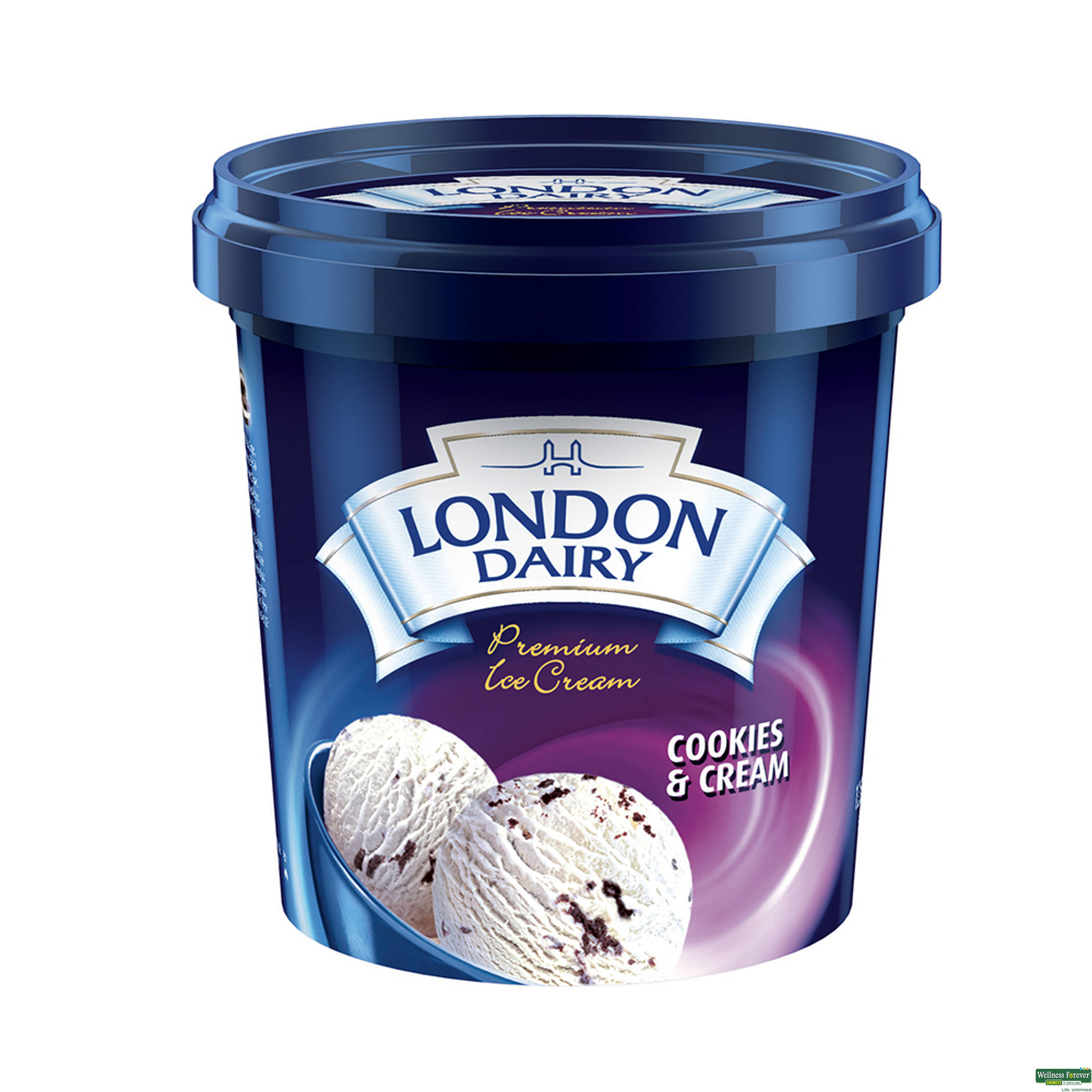 London Dairy Cookies & Cream Ice Cream, 125 ml-image