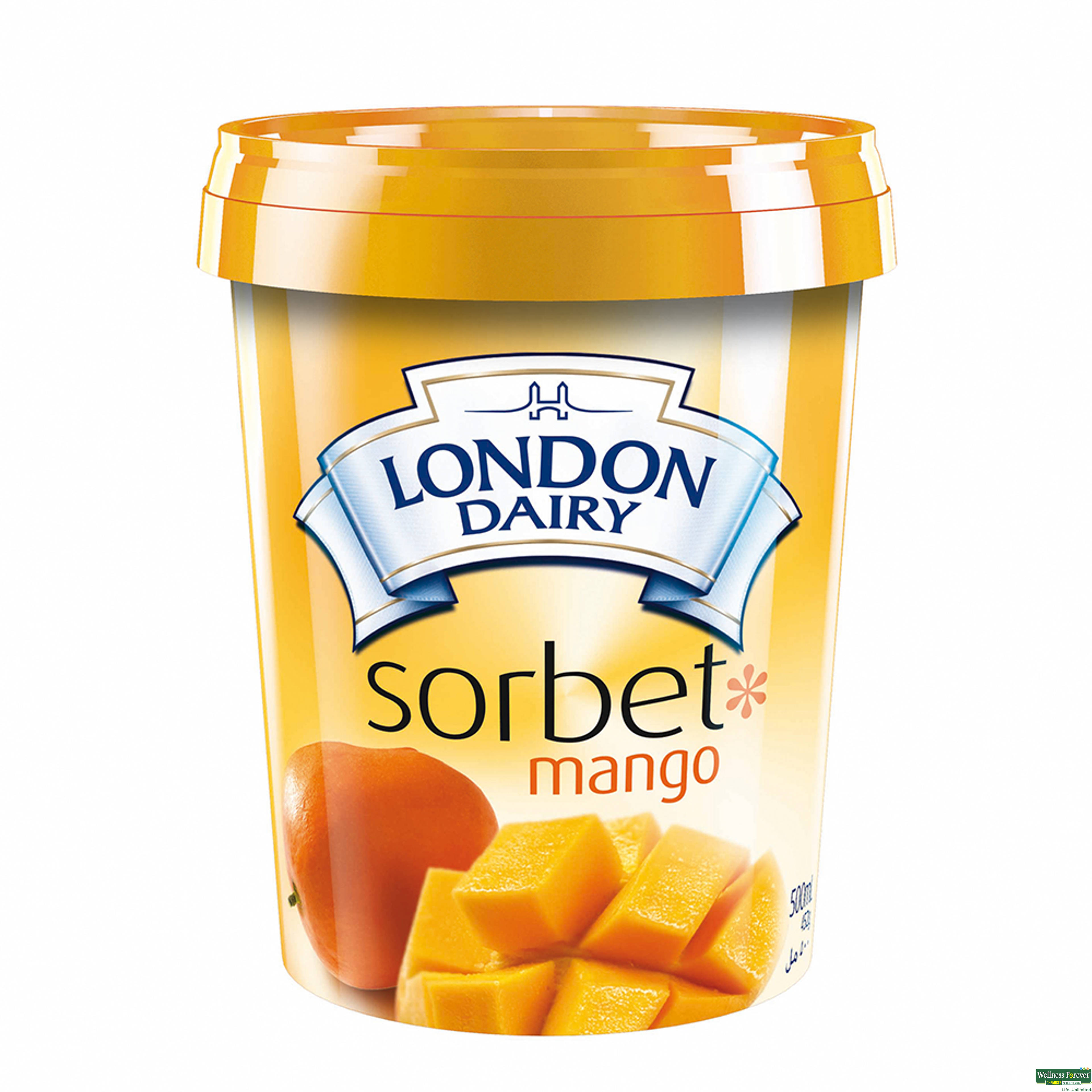 London Dairy Mango Sorbet Ice Cream, 500 ml-image