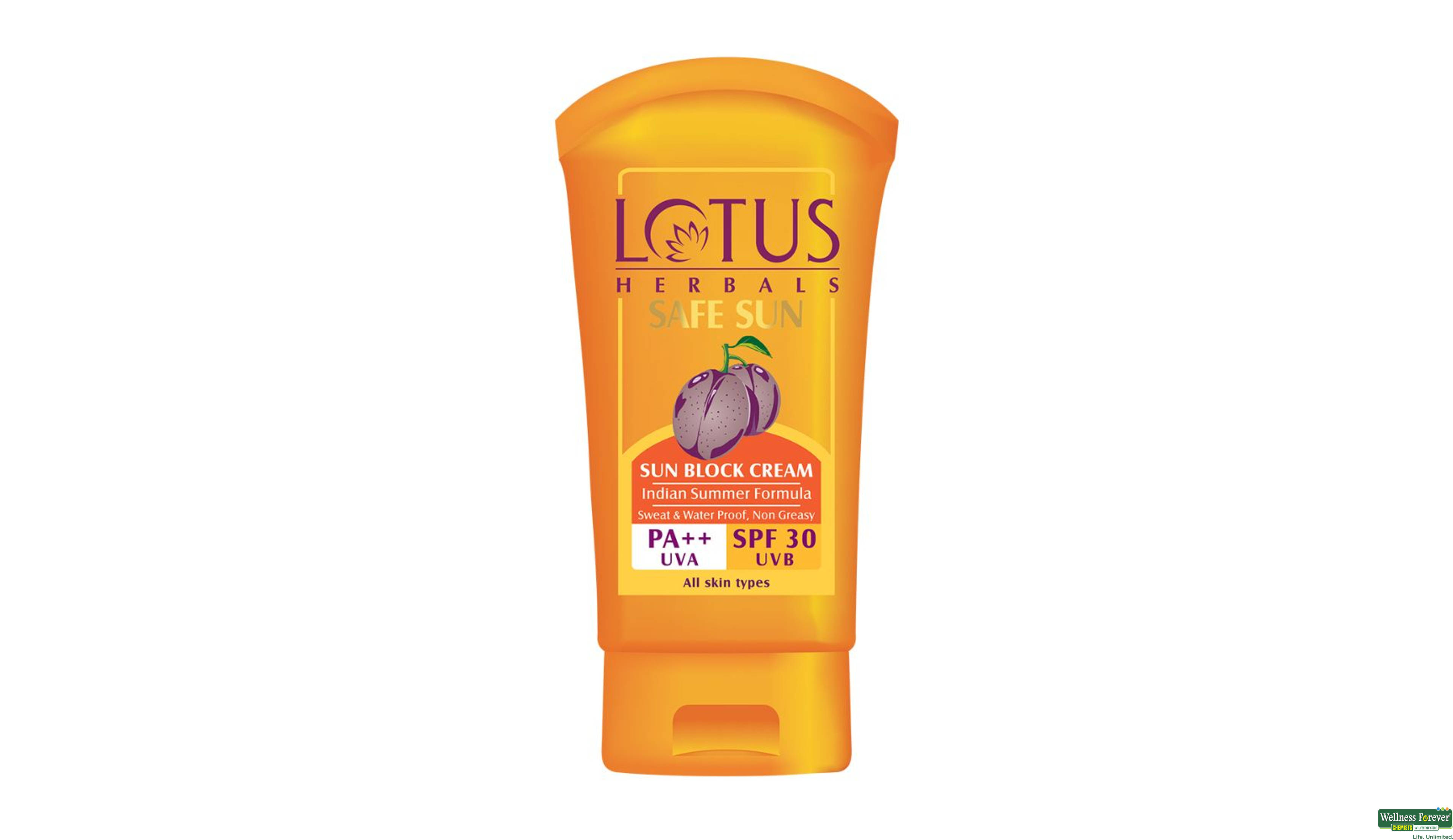 LOTUS B/CRM SPF30 SUNBLOCK 100GM- 1, 100GM, 