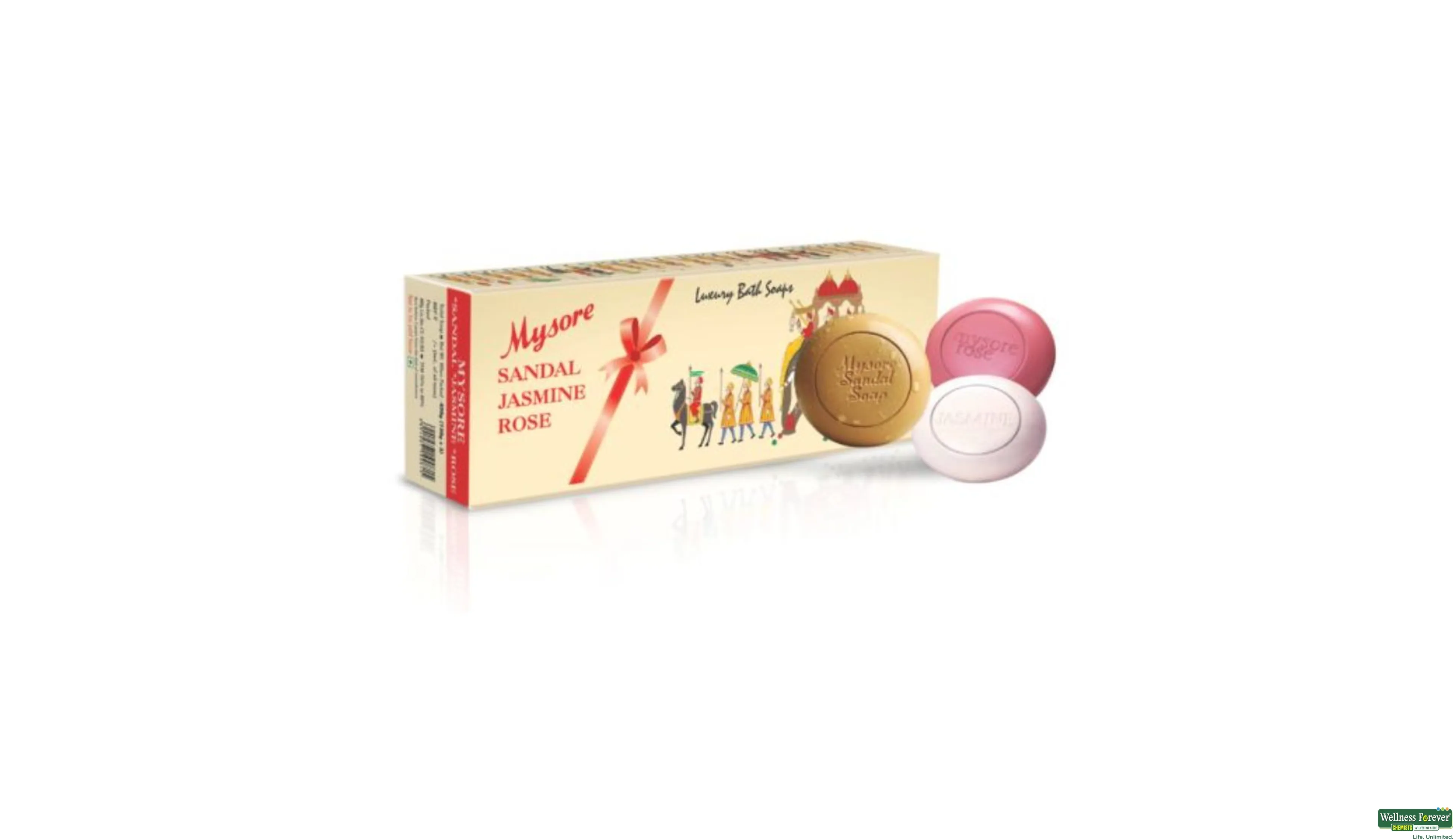 MYSORE SANDAL SOAP JASMIN/ROSE 3X150GM- 1, 1PC, 