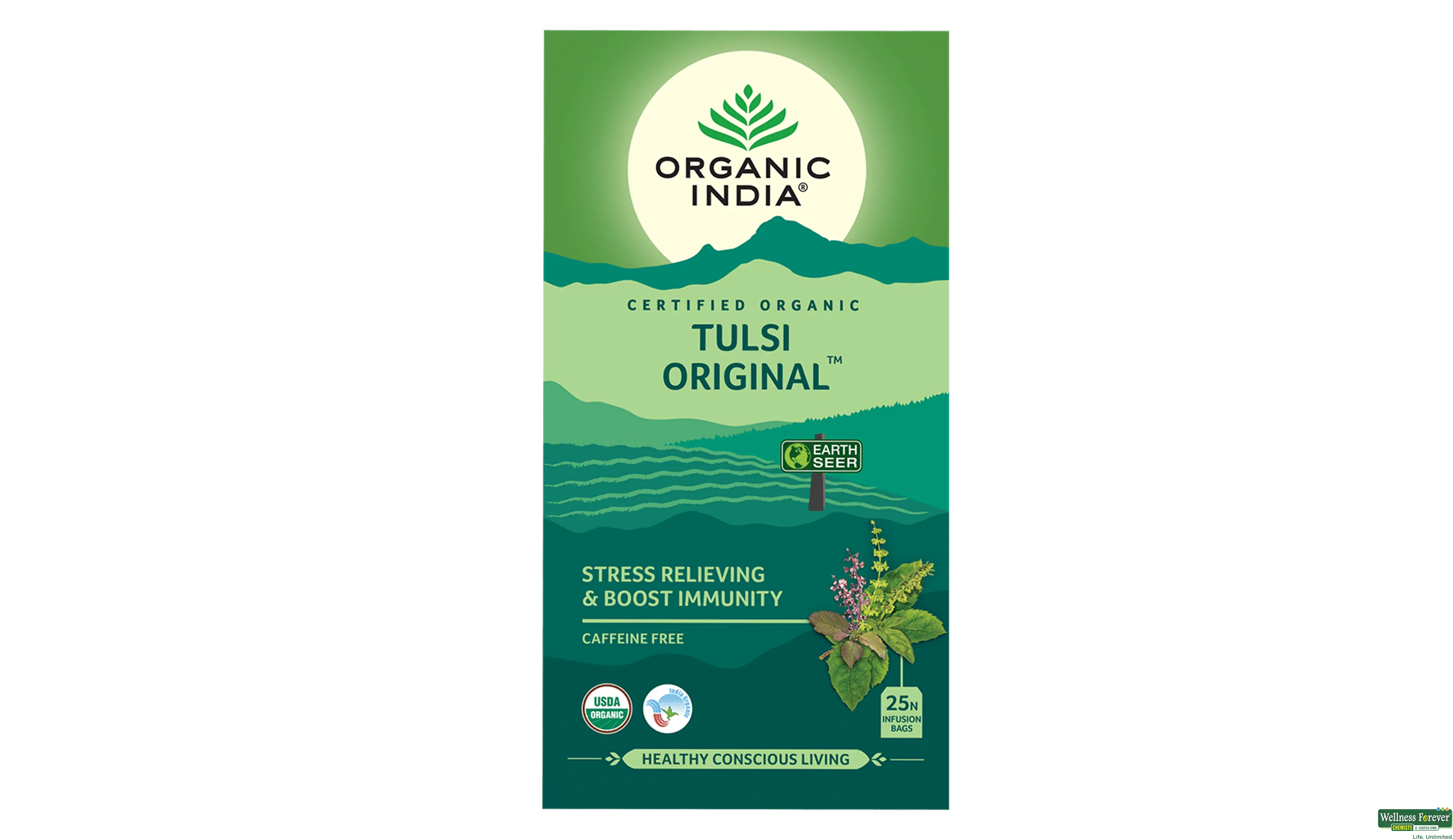 ORGANIC TEA TULSI ORIGINAL 25BAGS- 1, 25BAGS, null