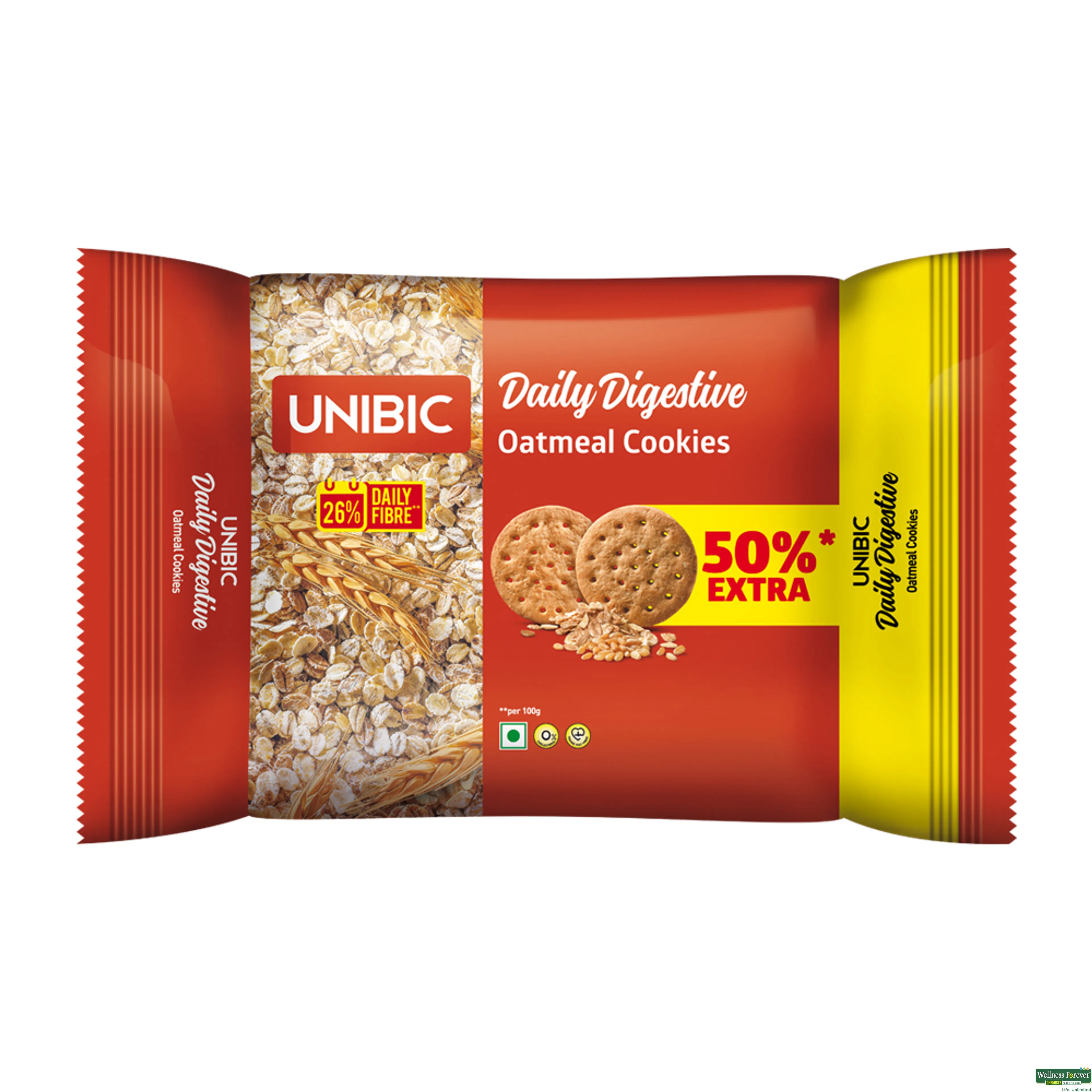 UNIBIC COOKIES OATMEAL DIGESTIVE 150GM-image