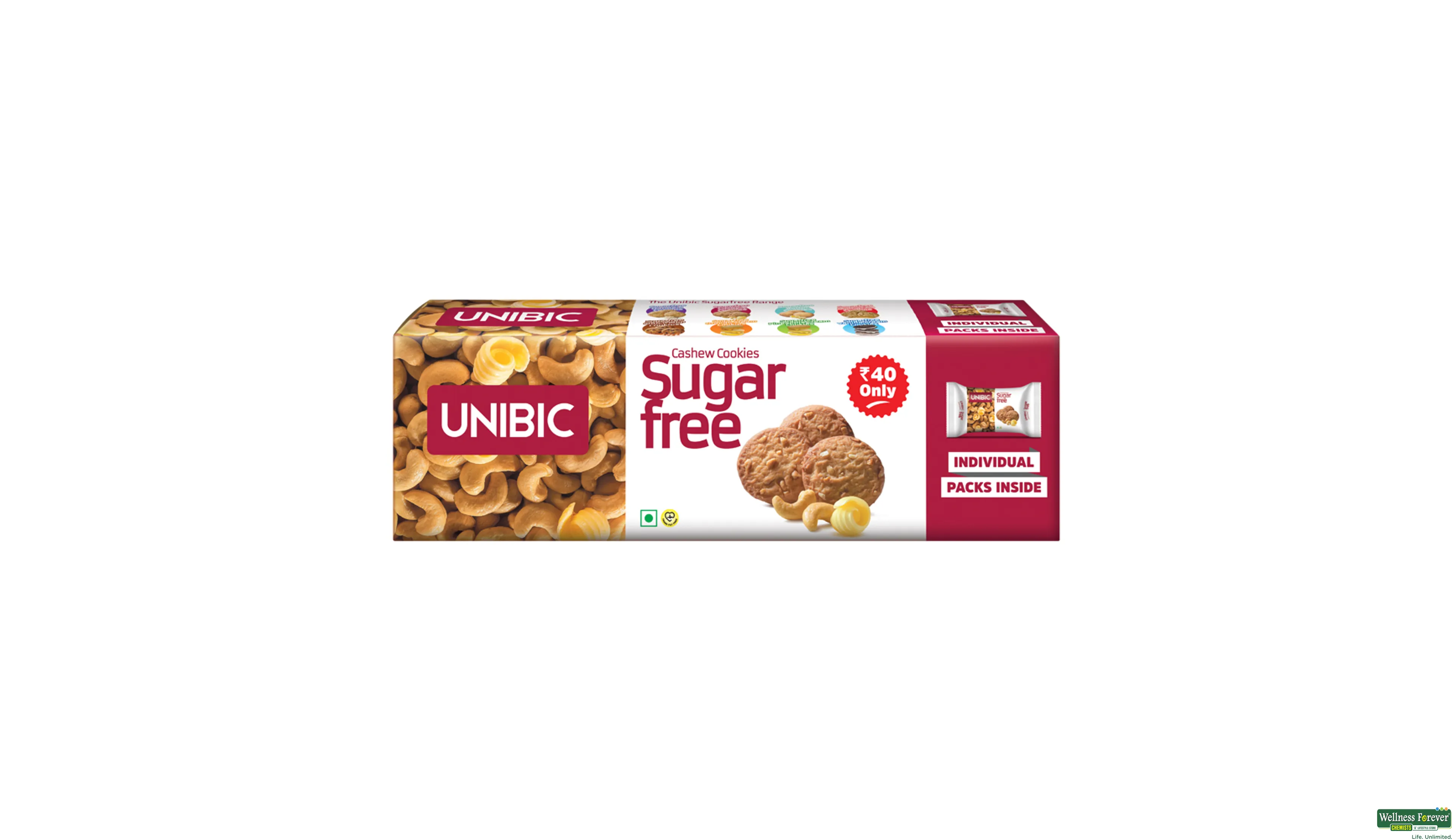 UNIBIC S/F COOKIES CASHEW 75GM- 1, 75GM, null