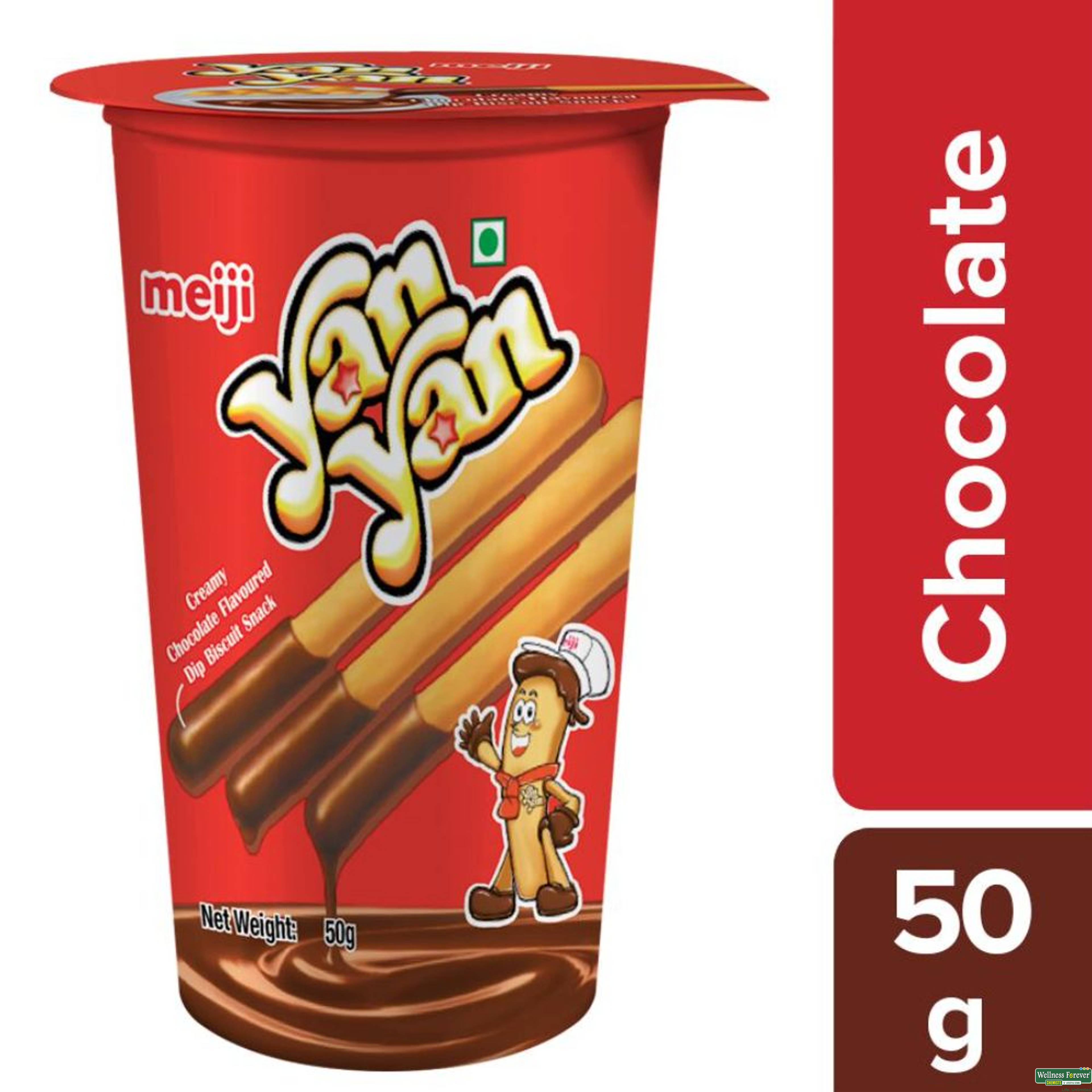 Meiji Yan Yan Fun Filled Biscuits Treats, Chocolate, 50 g-image