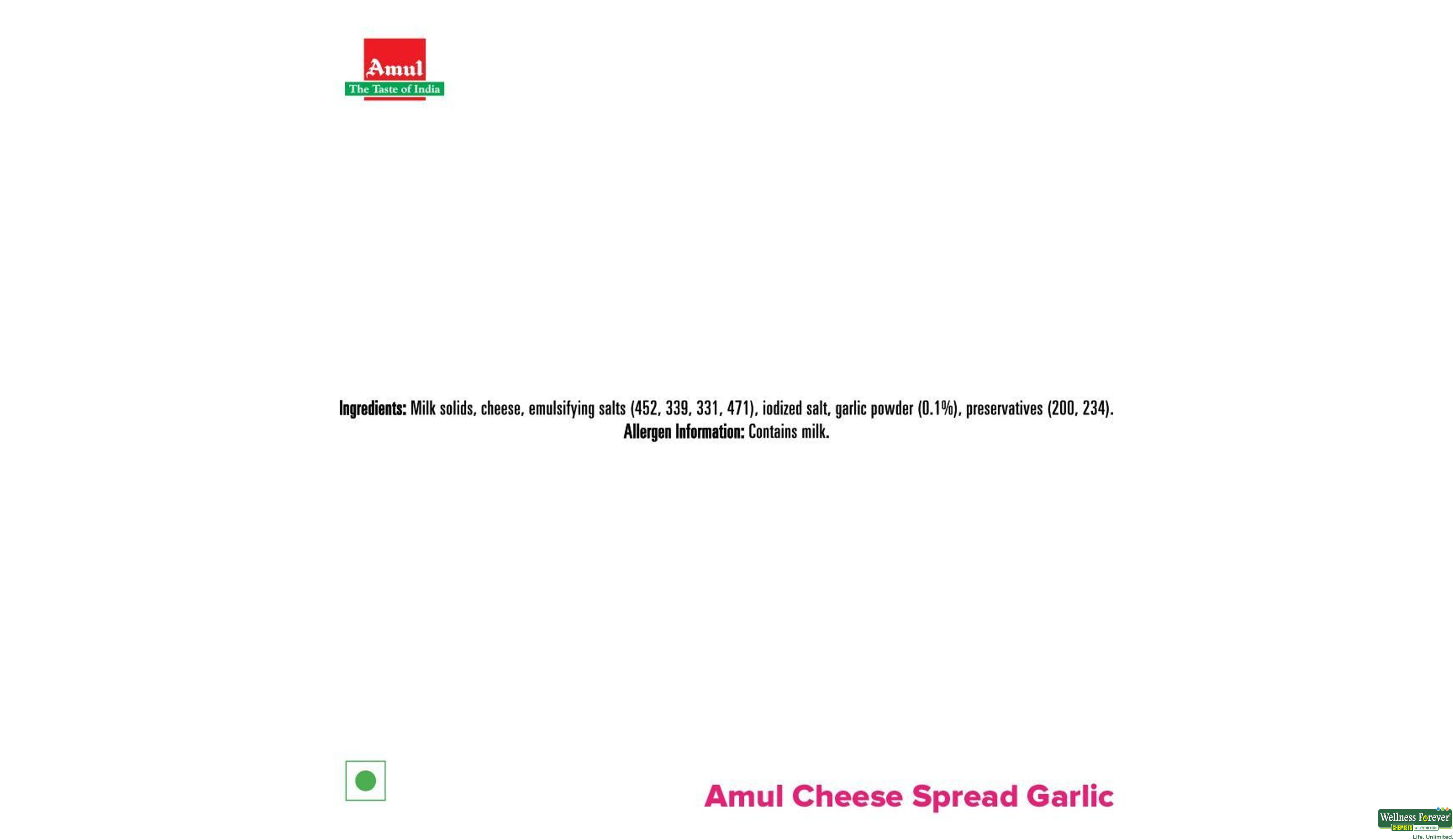 AMUL CHEESE SPREAD GARLIC 200GM- 3, 200GM, 