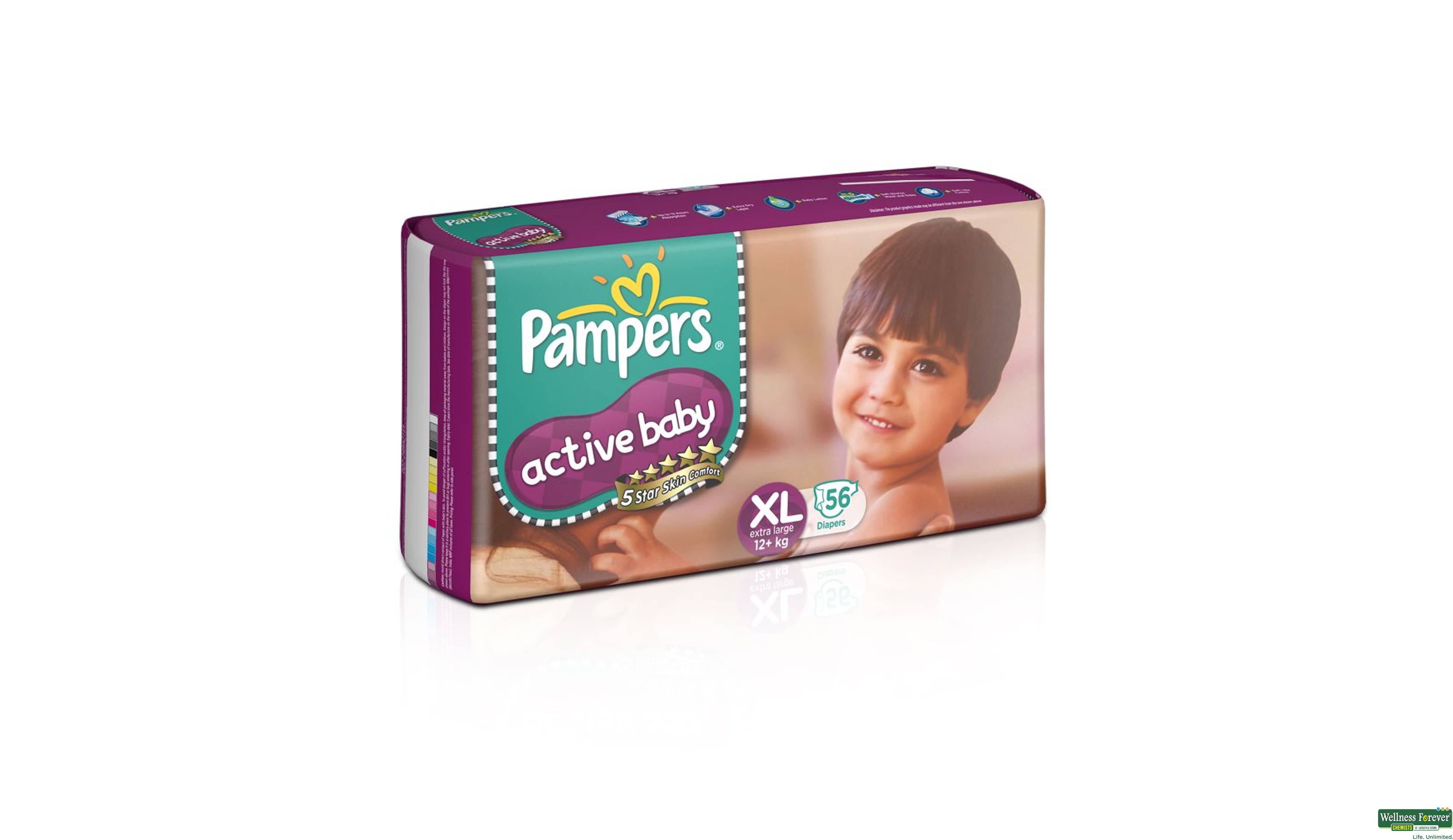 PAMP DIAP ACTIVE BABY XL 56PC- 3, 56PC, 