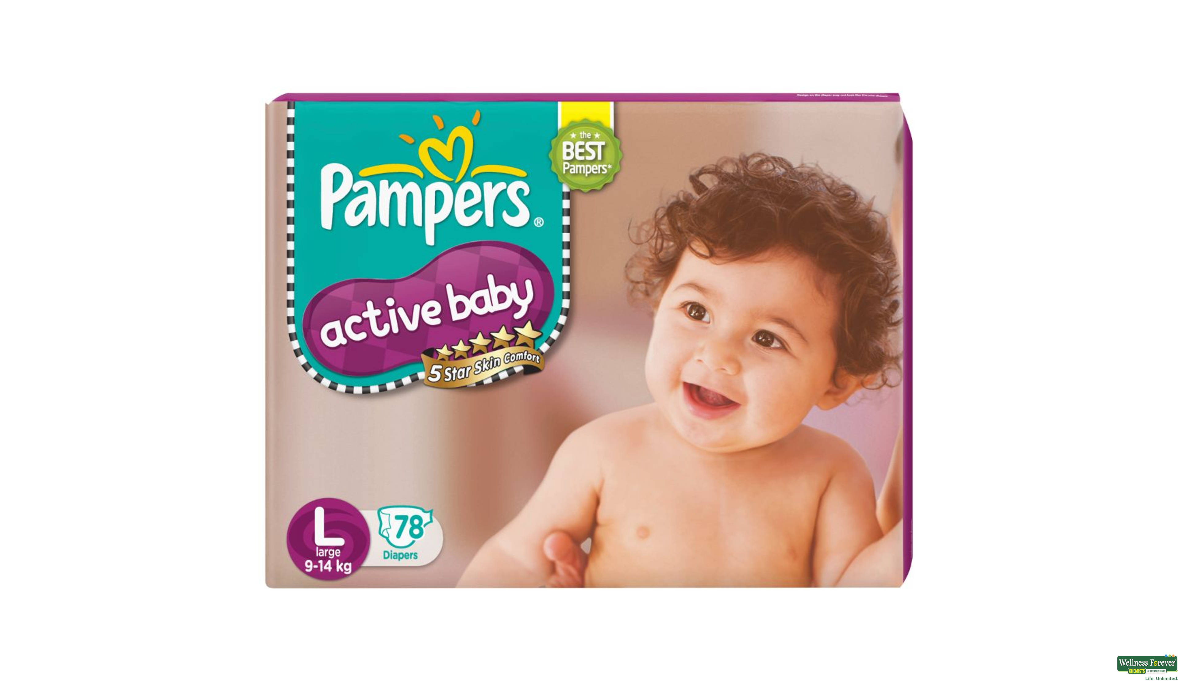 PAMP DIAP ACTIVE BABY L 78PC- 2, 78PC, 