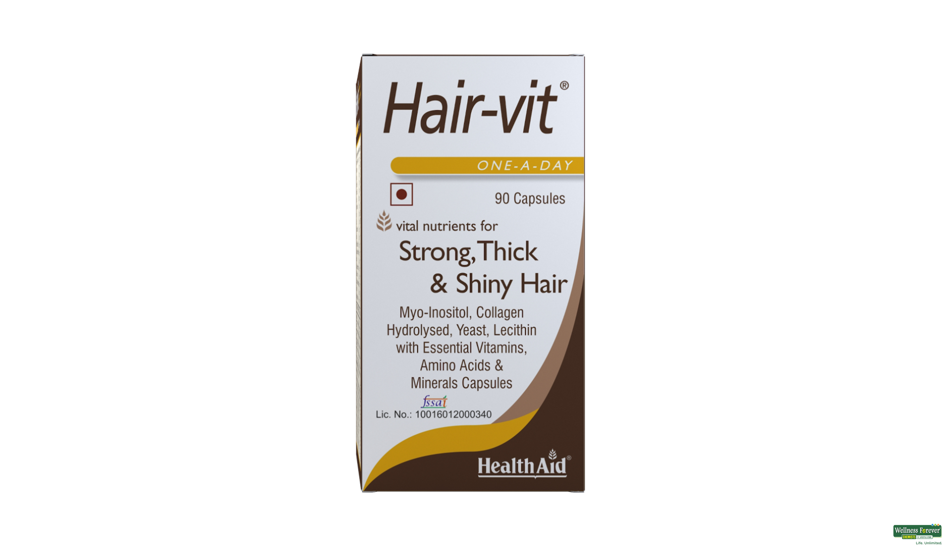 HEALTH AID HAIR-VIT 90CAP- 1, 90CAP, 
