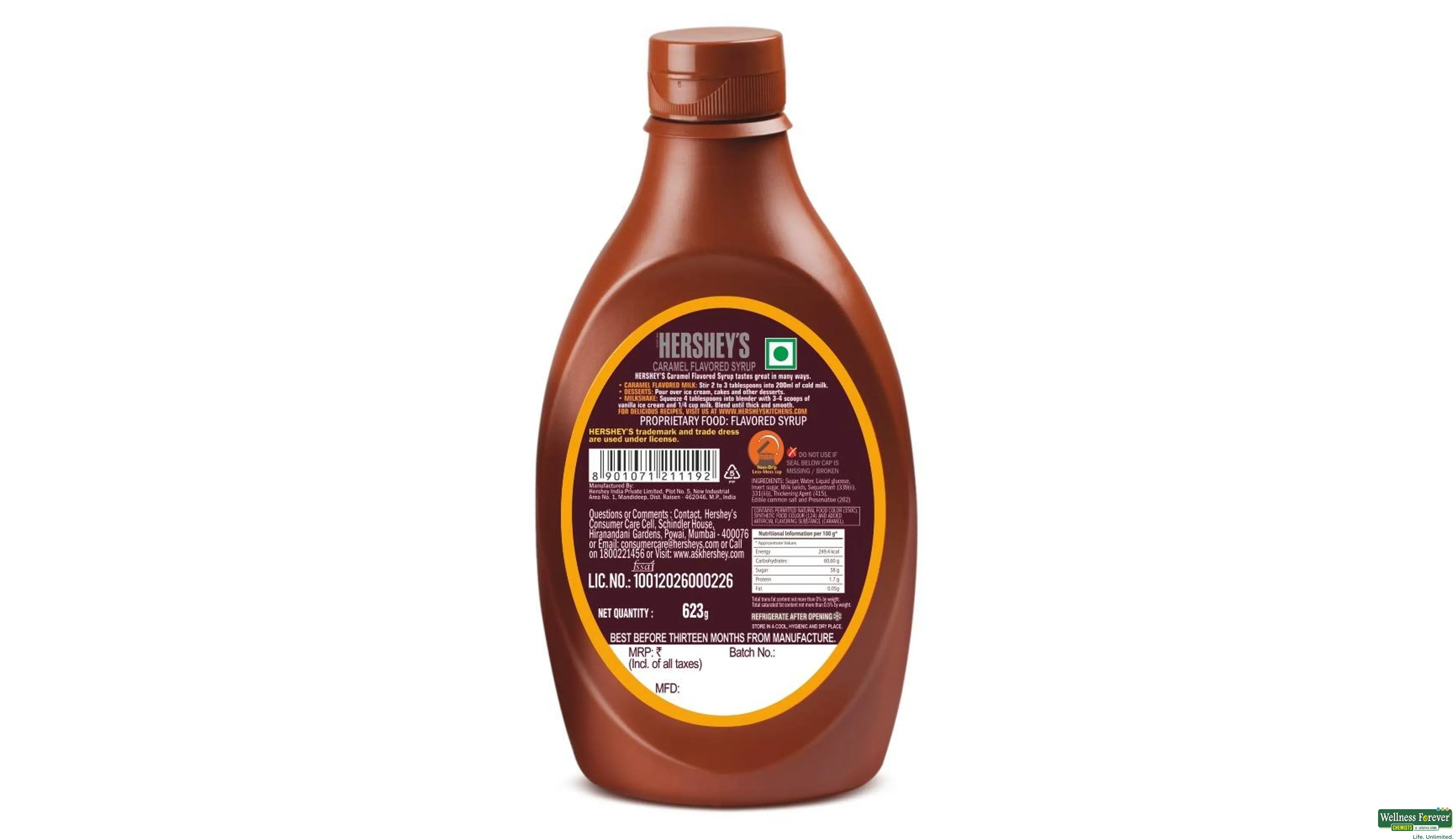 HERSHEYS SYP CARAMEAL 623ML- 3, 623GM, null