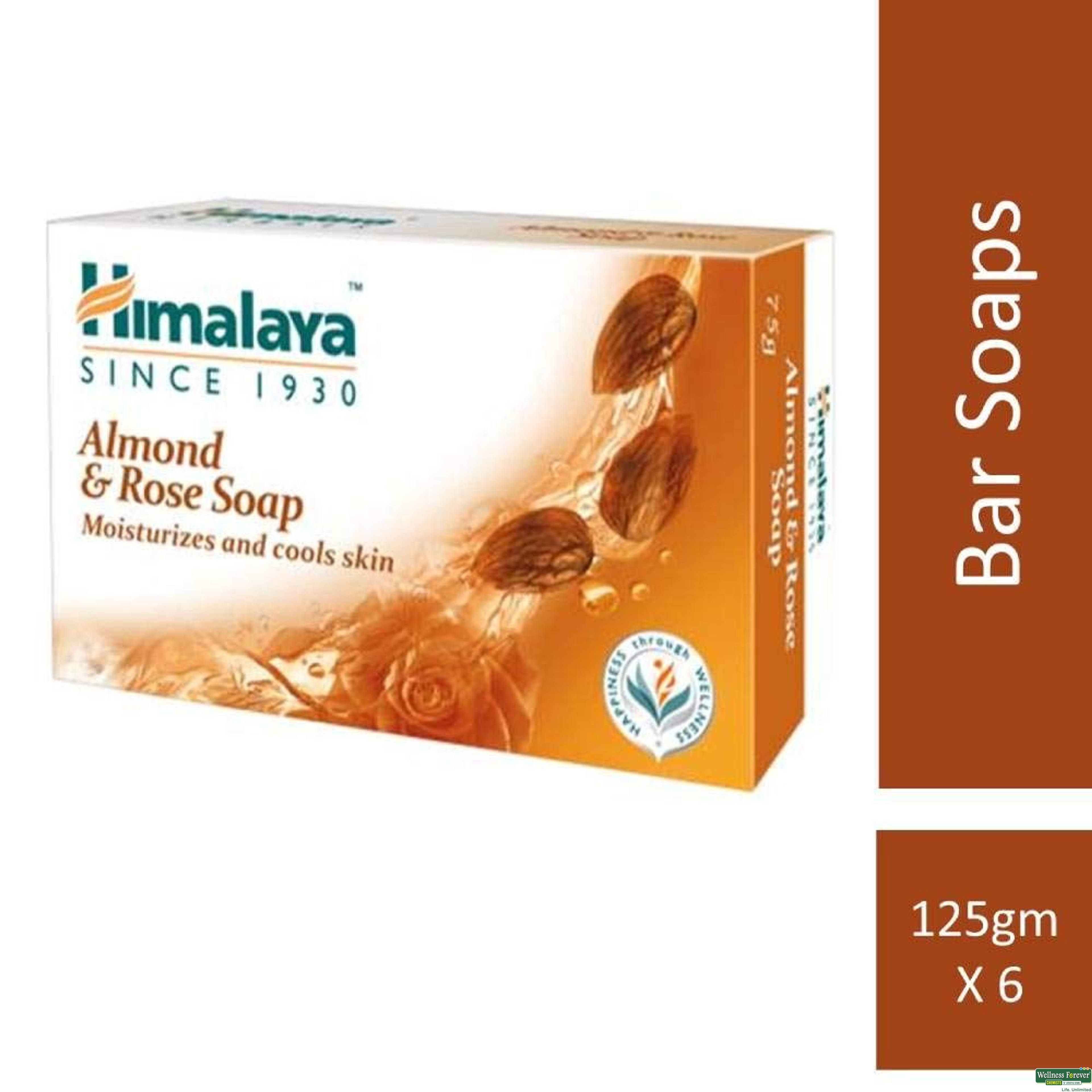 Himalaya Herbals Soap, Almond and Rose, 125 g-image