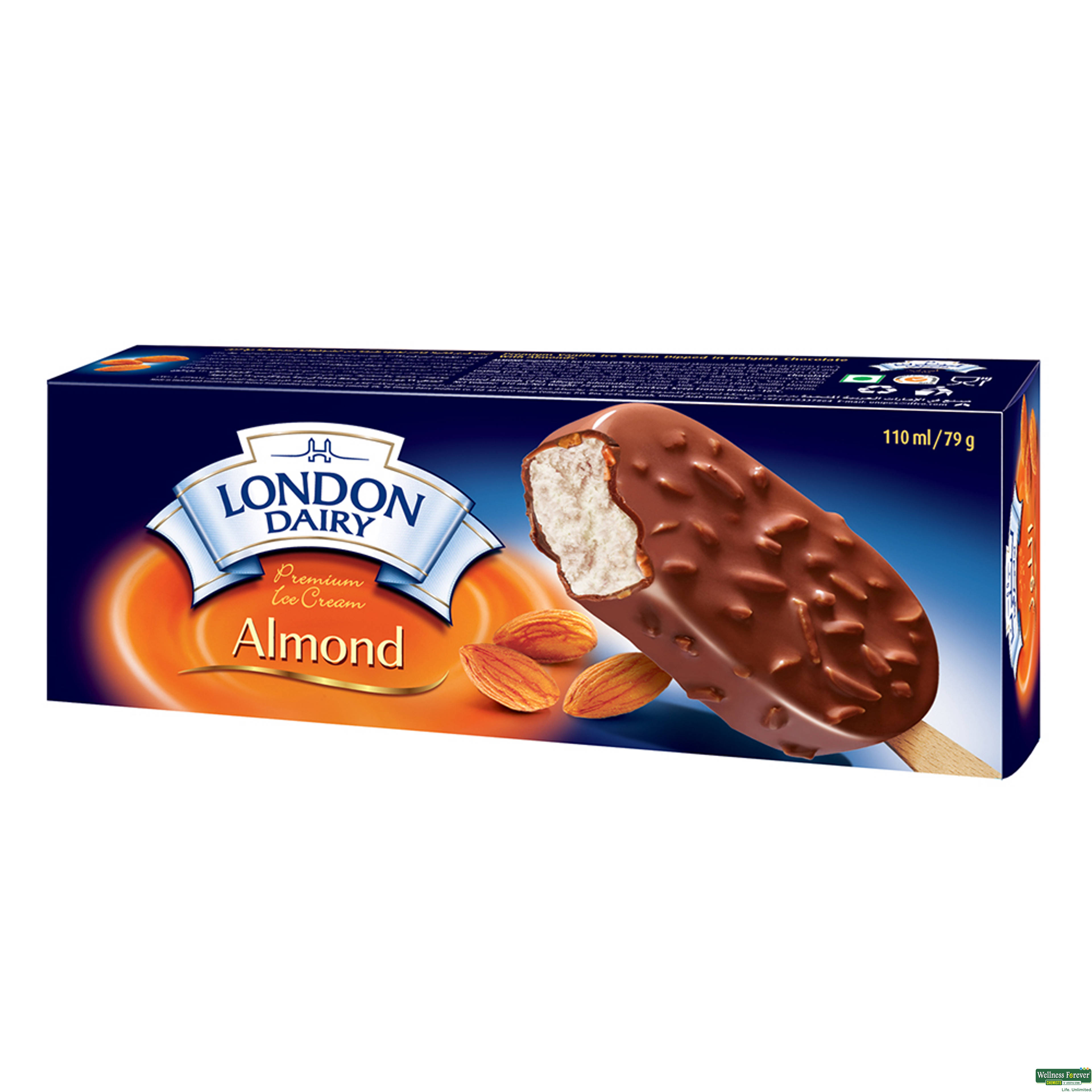 London Dairy Chocolate Almond Stick Ice Cream, 1 Piece-image