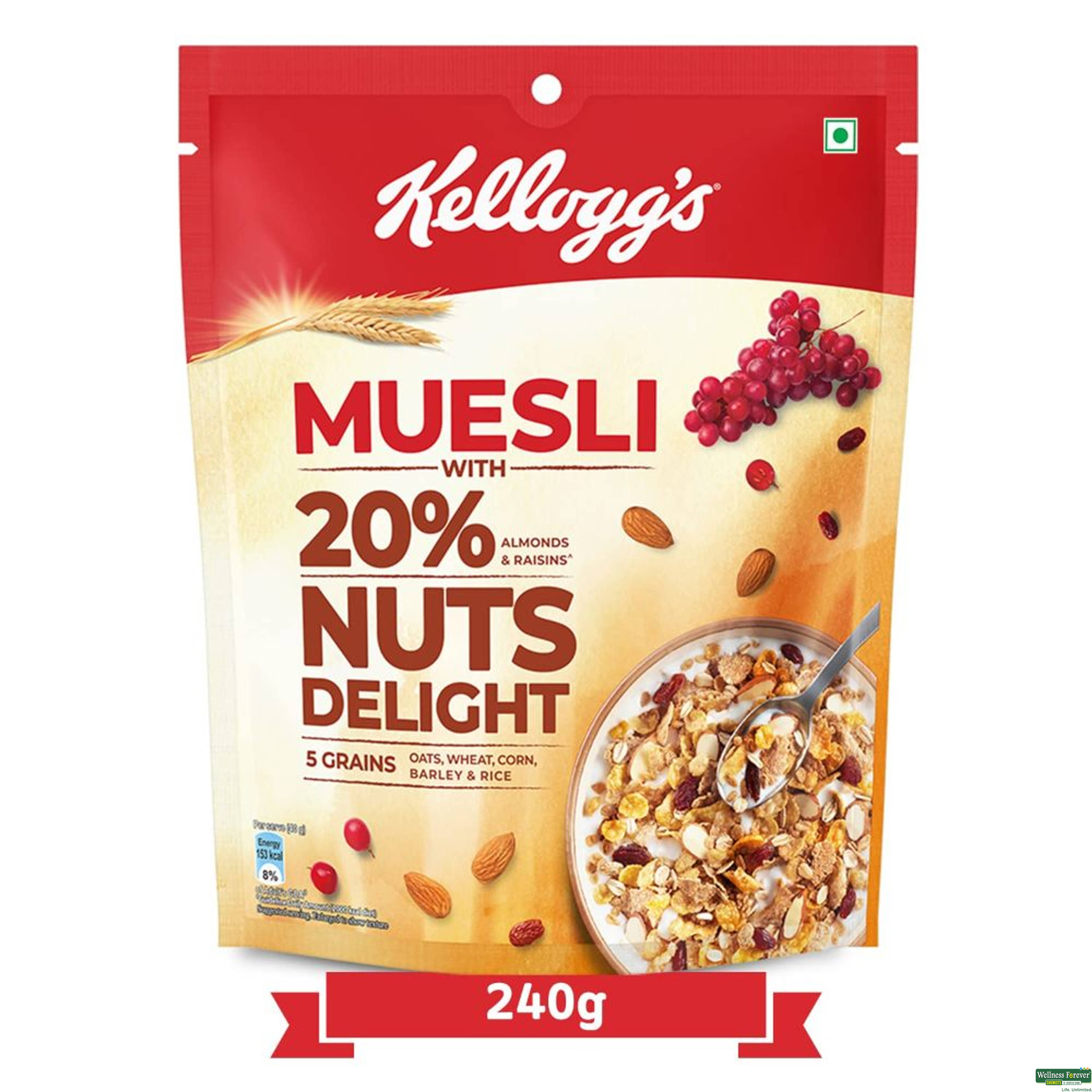 Kellogg's Muesli Crunchy Fruit and Nut, 240 g-image