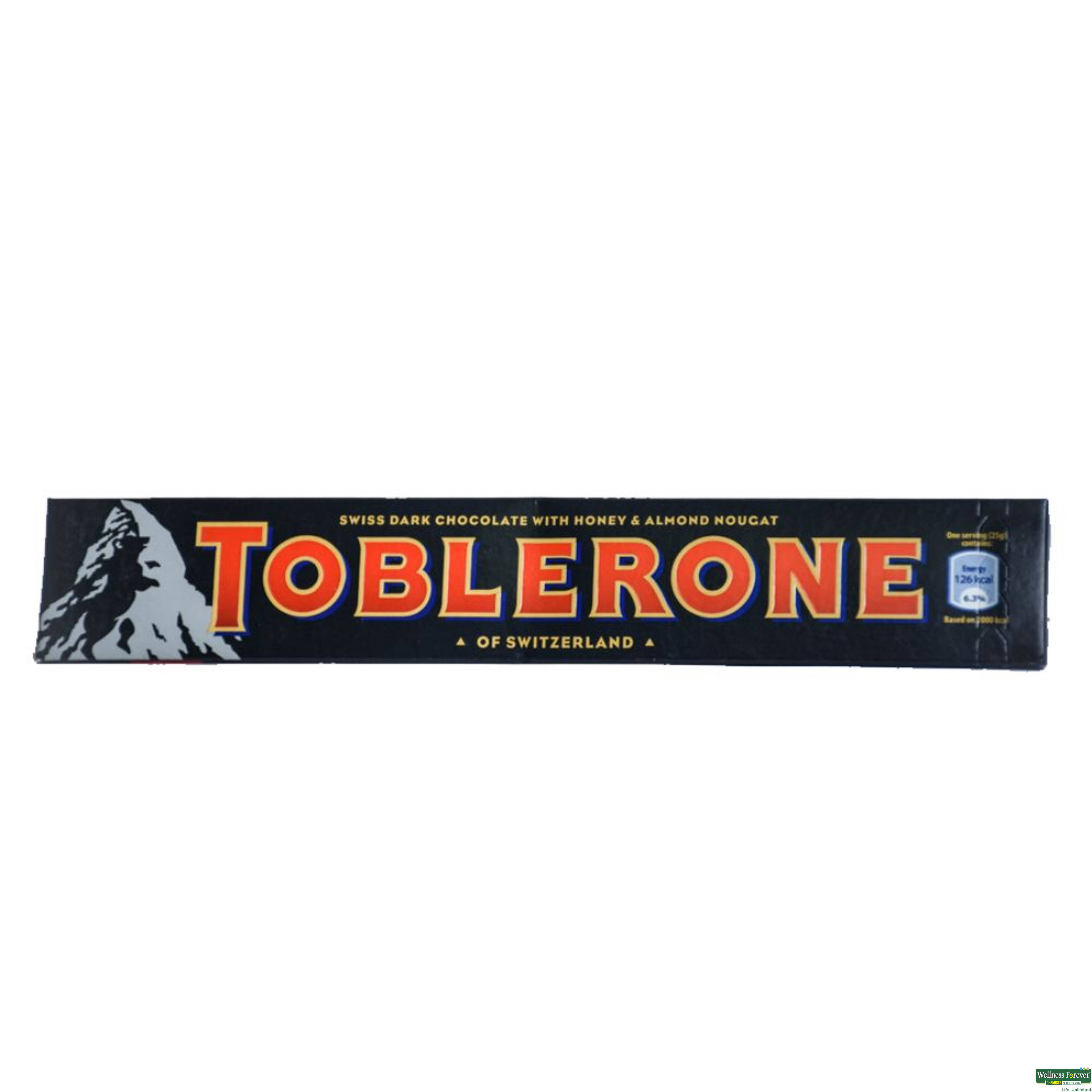 Toblerone Swiss Dark Chocolate with Honey & Almond Nougat, 100 g-image