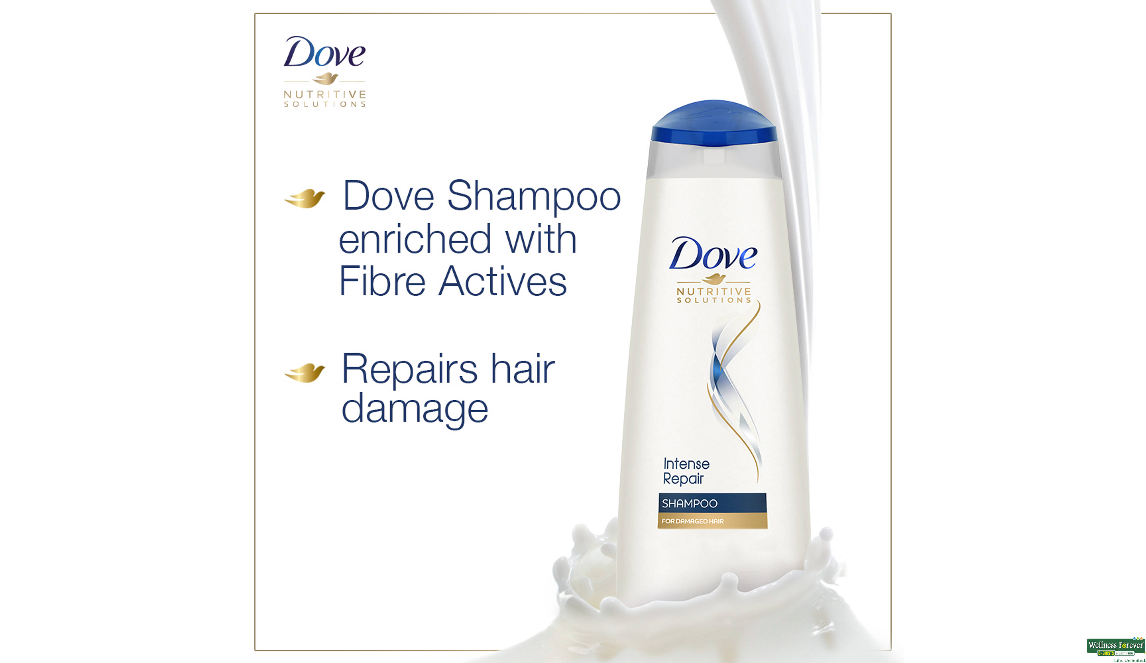 DOVE SHMP INTENSE REPAIR DMG/SLN 180ML- 3, 180ML, 