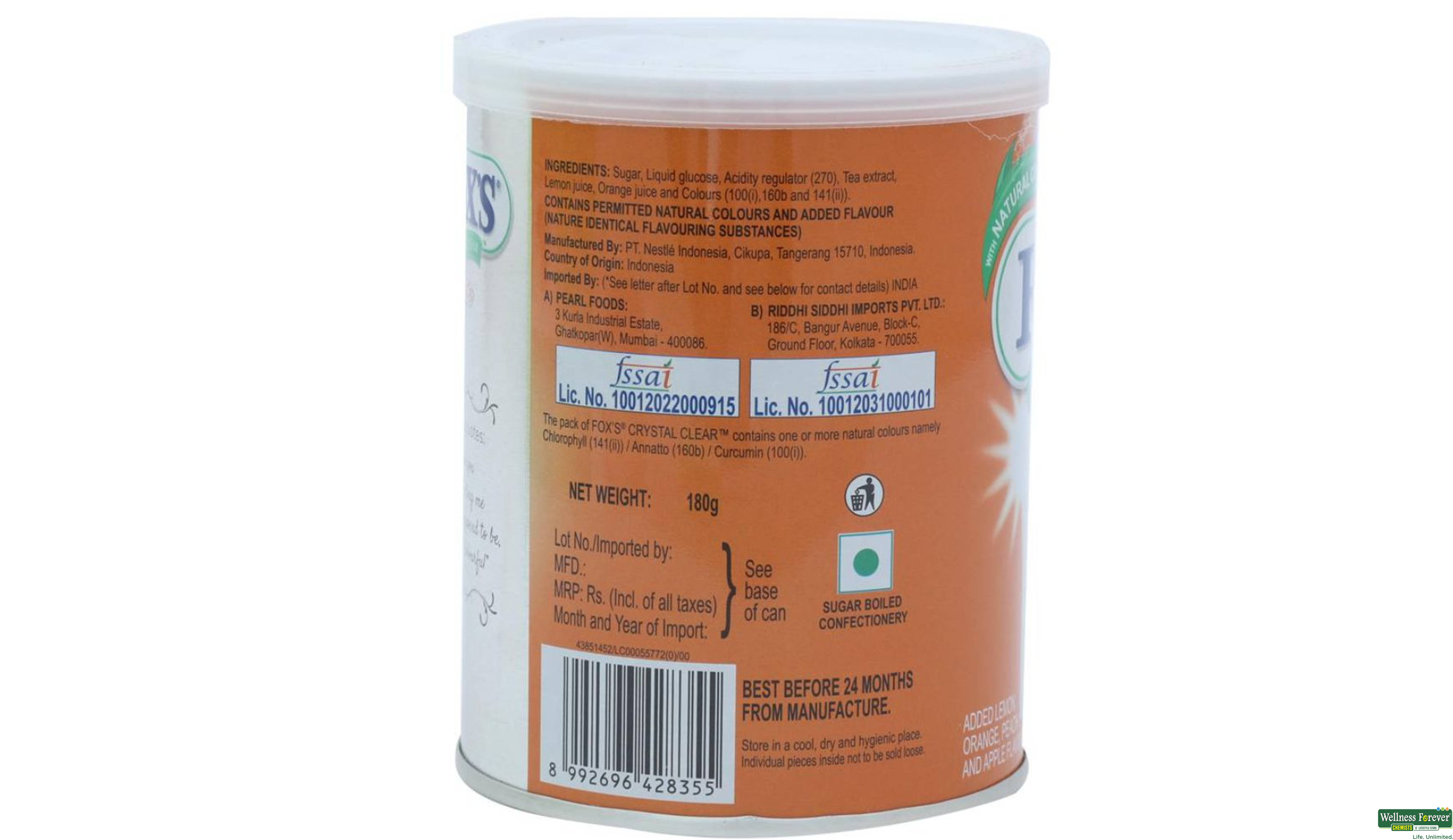 FOXS CANDIES FRUITS TIN 180GM- 2, 180GM, 