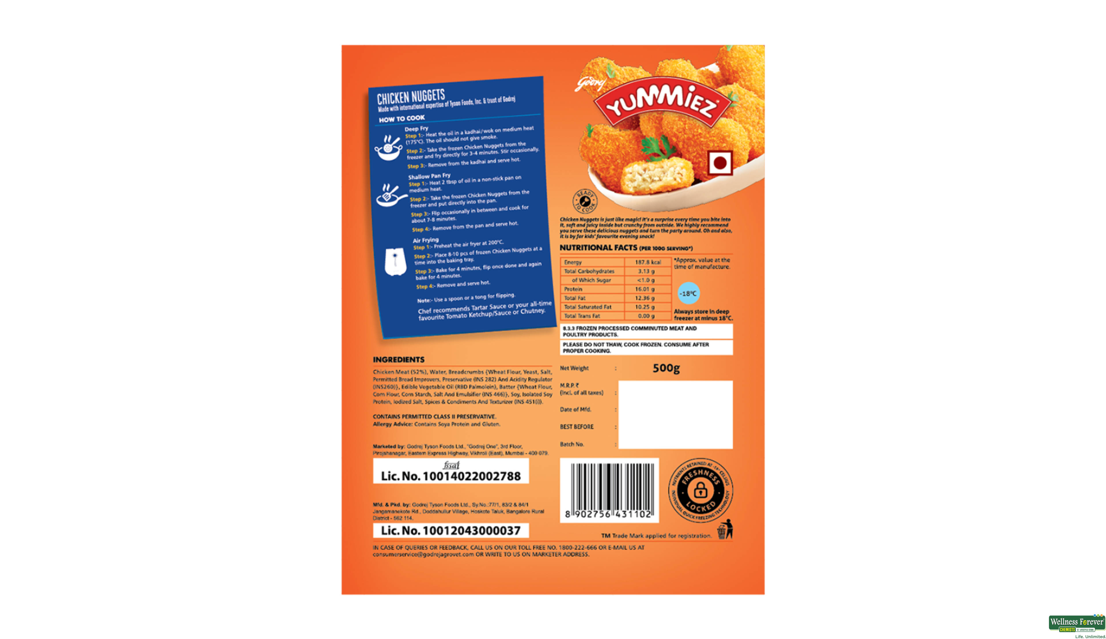 YUMMIEZ CHI NUGGETS 500GM- 4, 500GM, null