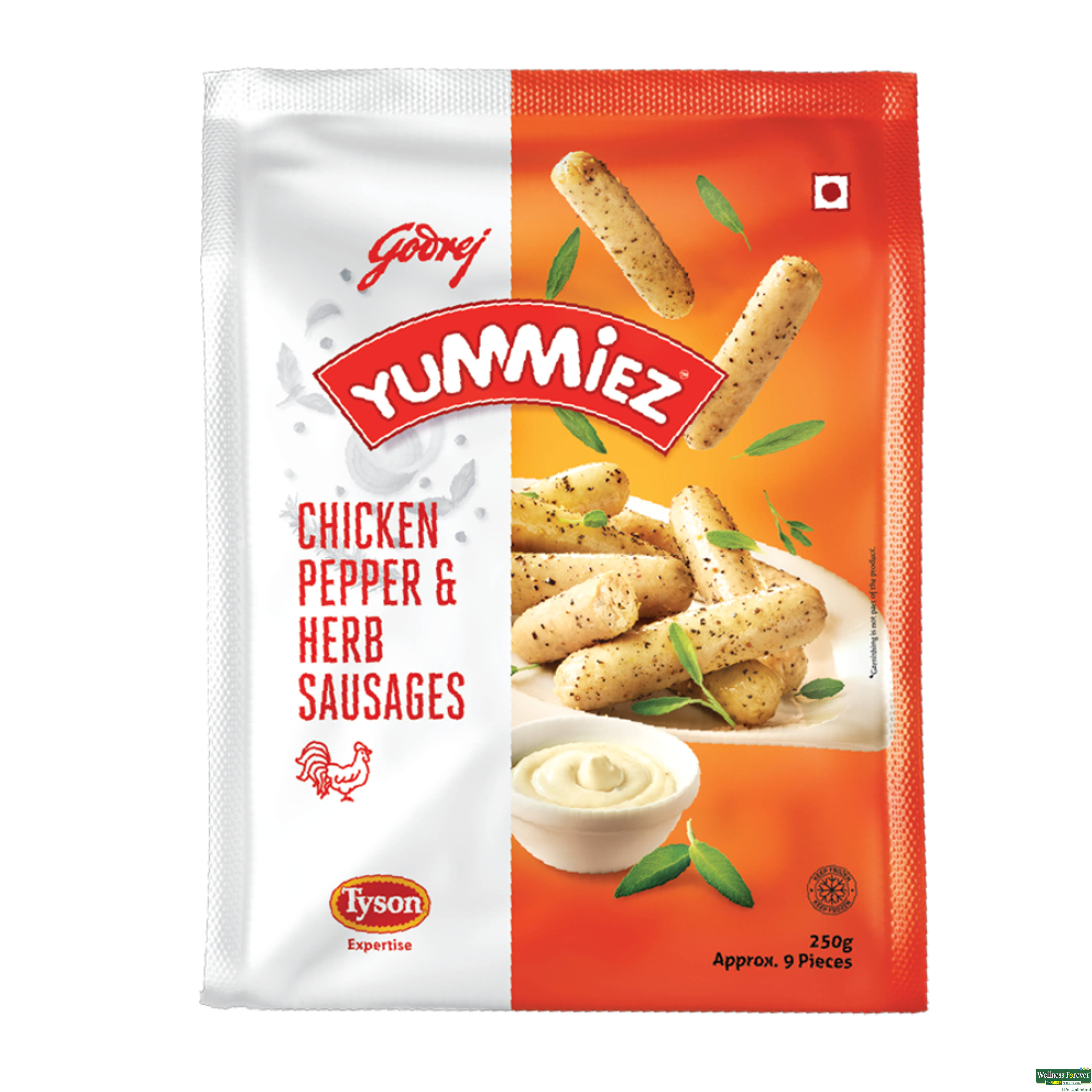 Yummiez Chicken Sausages Pepper 250Gm-image