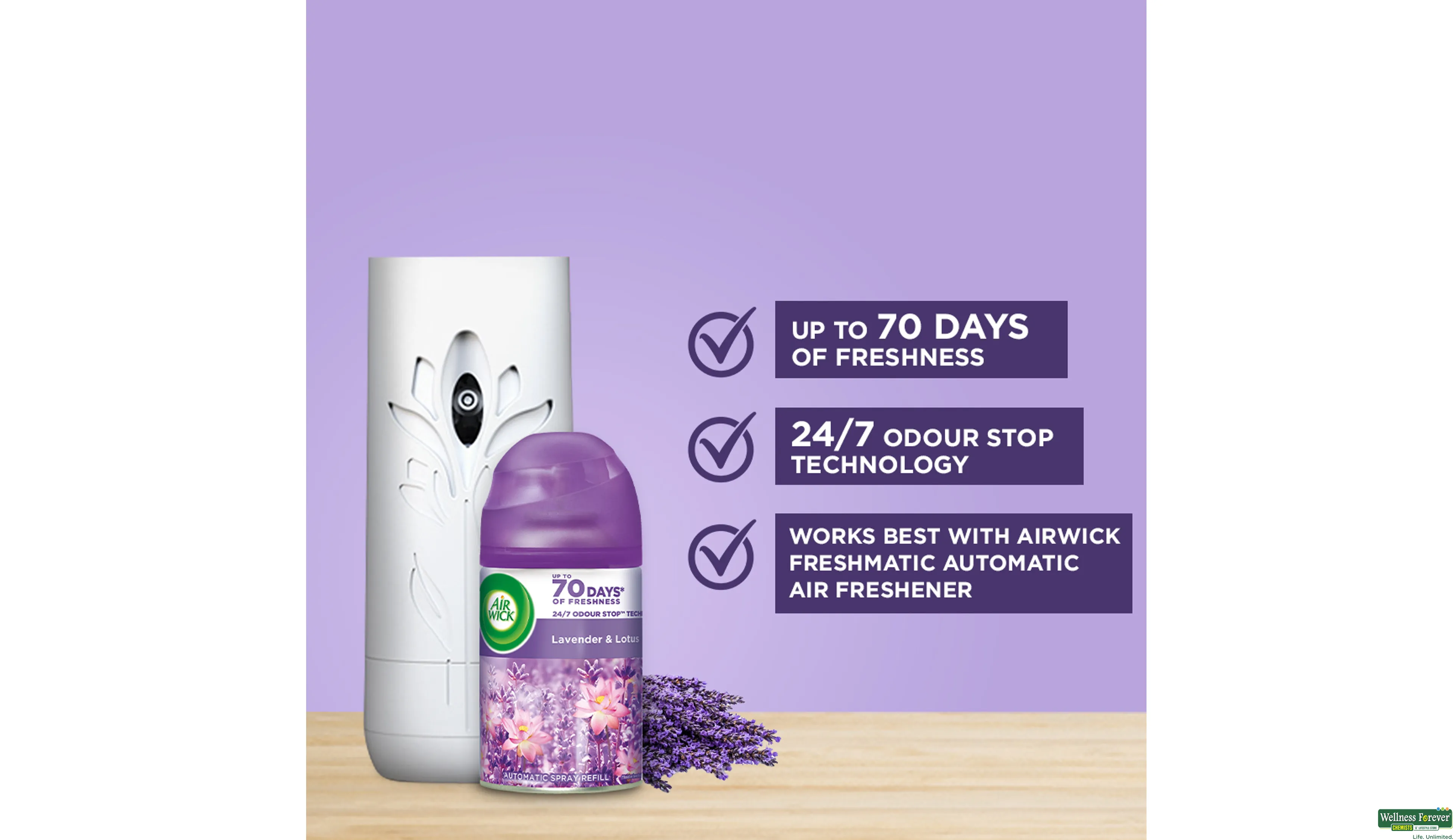 Airwick Freshmatic AirFreshener Complete Kit,Machine+Hills Of Munnar  Refill250ML