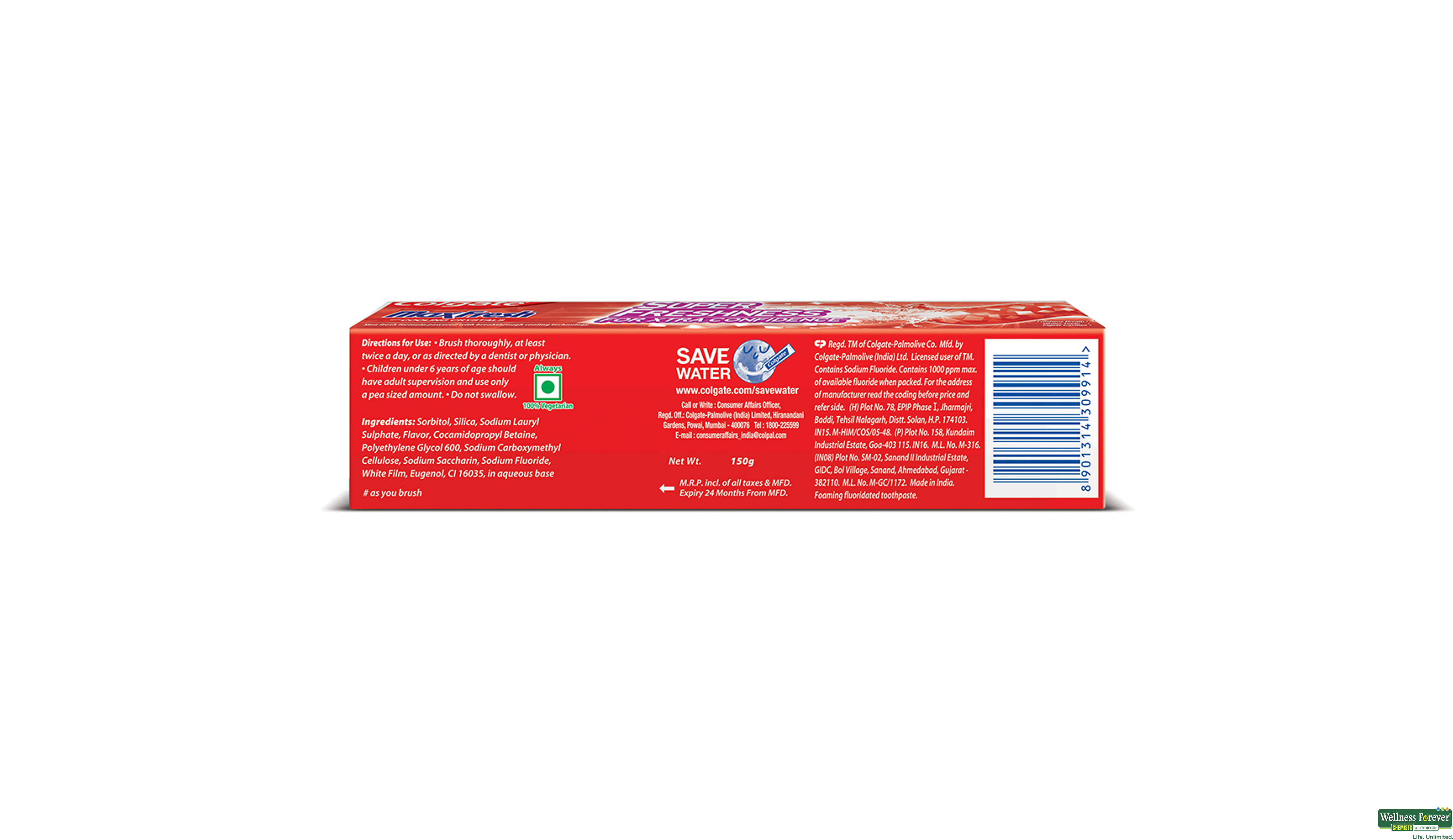 COLG T/PASTE MAX RED 150GM- 2, 150GM, 