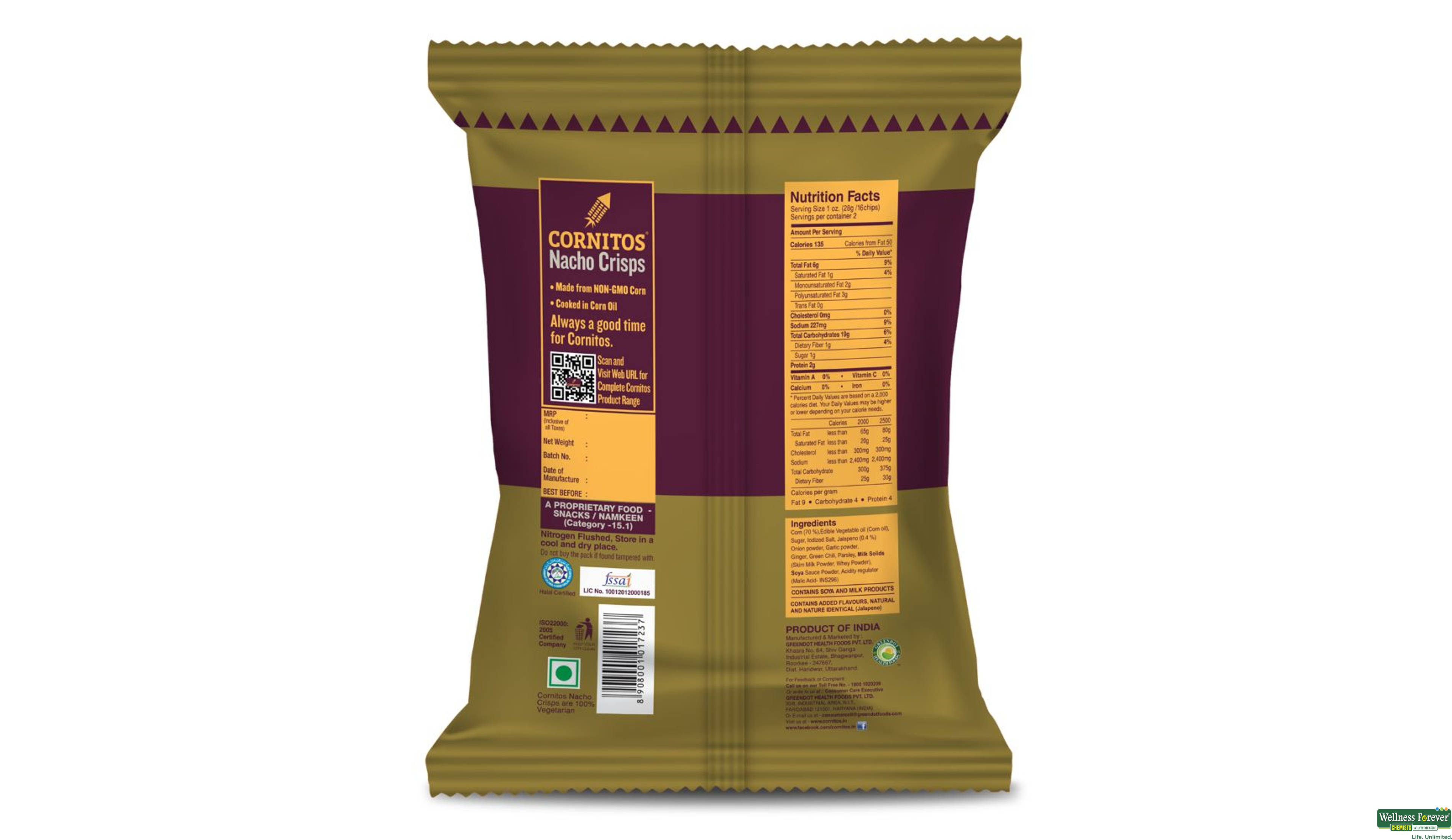 CORNITOS NACHO CHIPS SIZZ JALAPENO 55GM- 2, 55GM, 