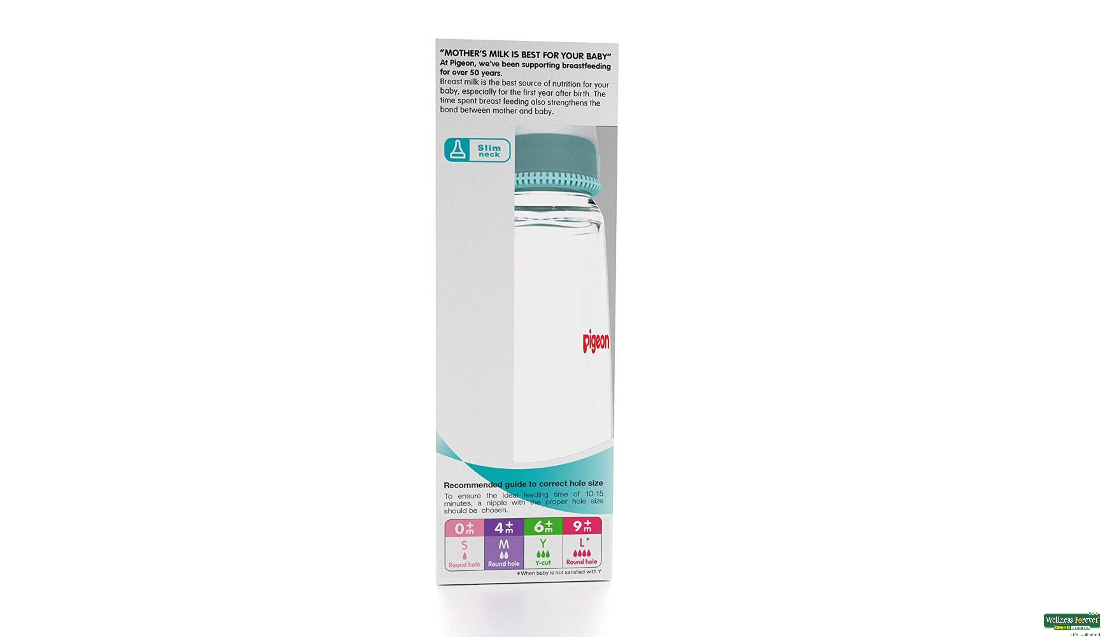 PIGEON GLASS BOTT 240ML- 3, 240ML, null