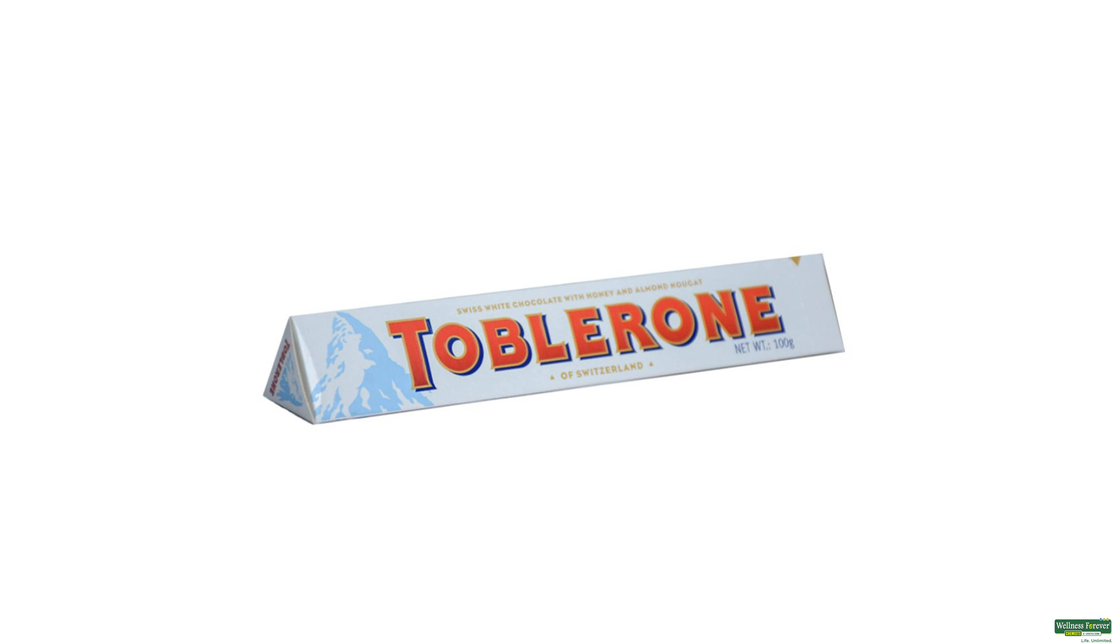 TOBLERONE CHOC WHITE 100GM- 3, 100GM, null