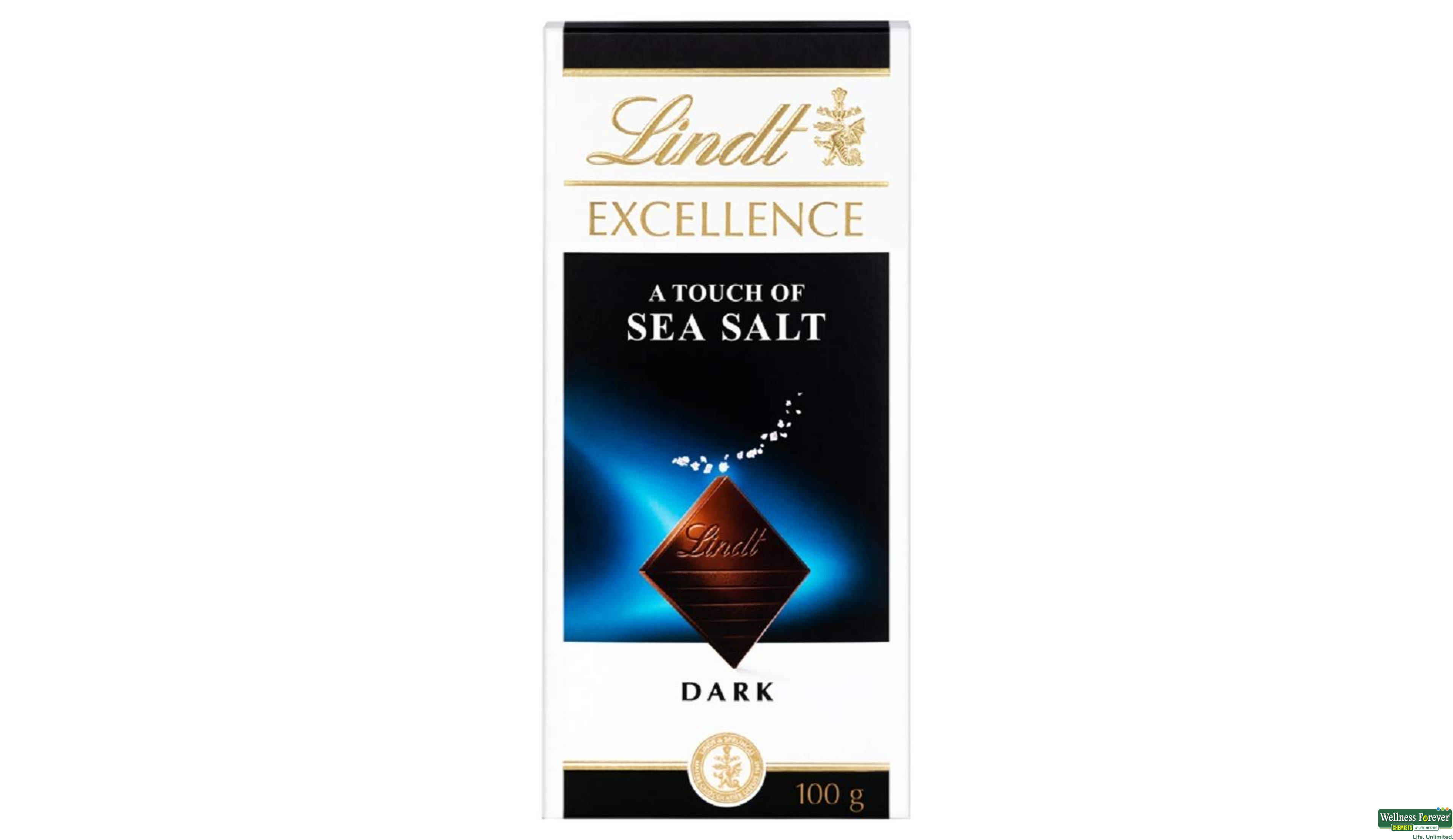 LINDT CHOC EXCE SEA SALT 100GM- 1, 100GM, 