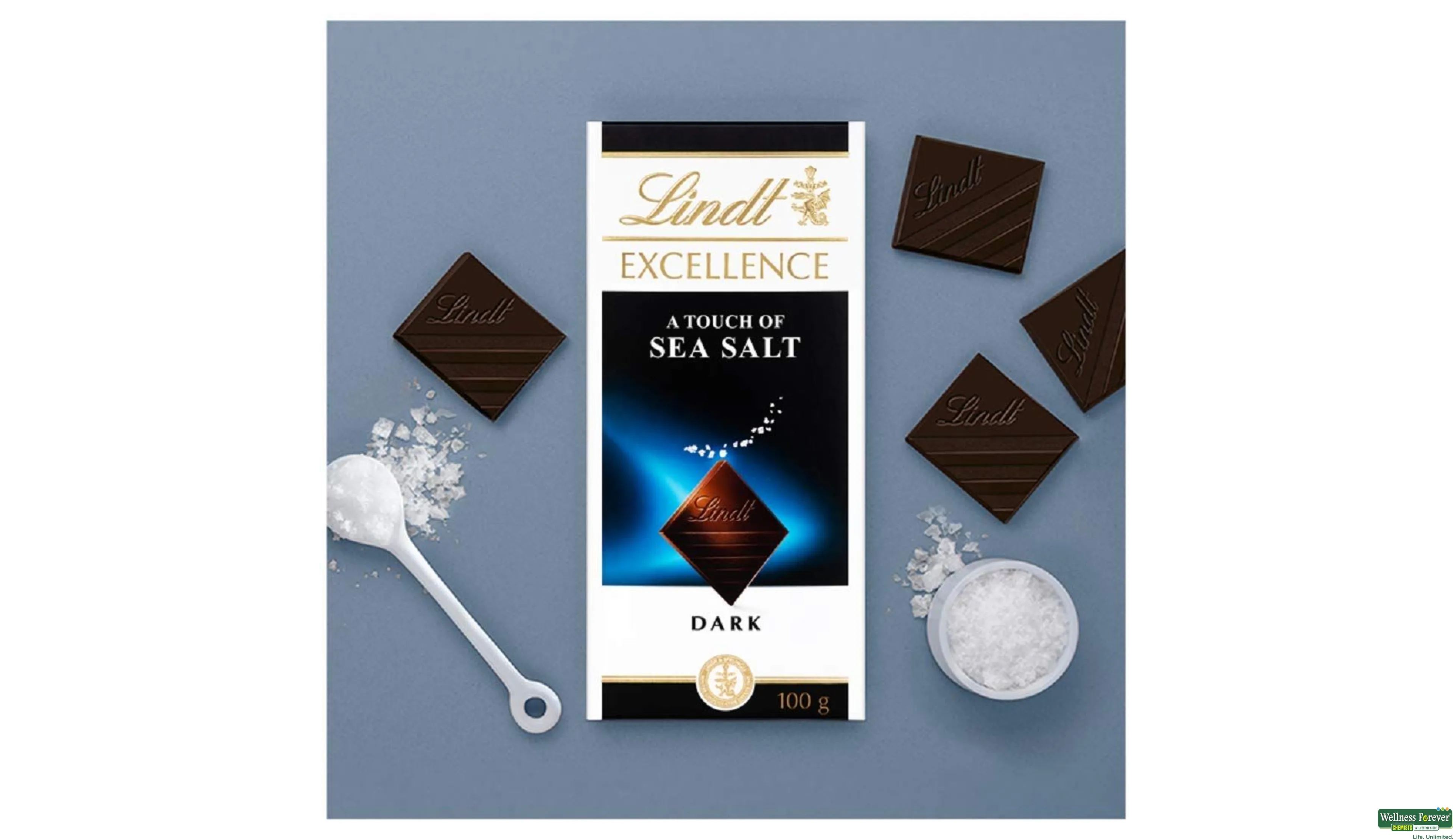 LINDT CHOC EXCE SEA SALT 100GM- 5, 100GM, 