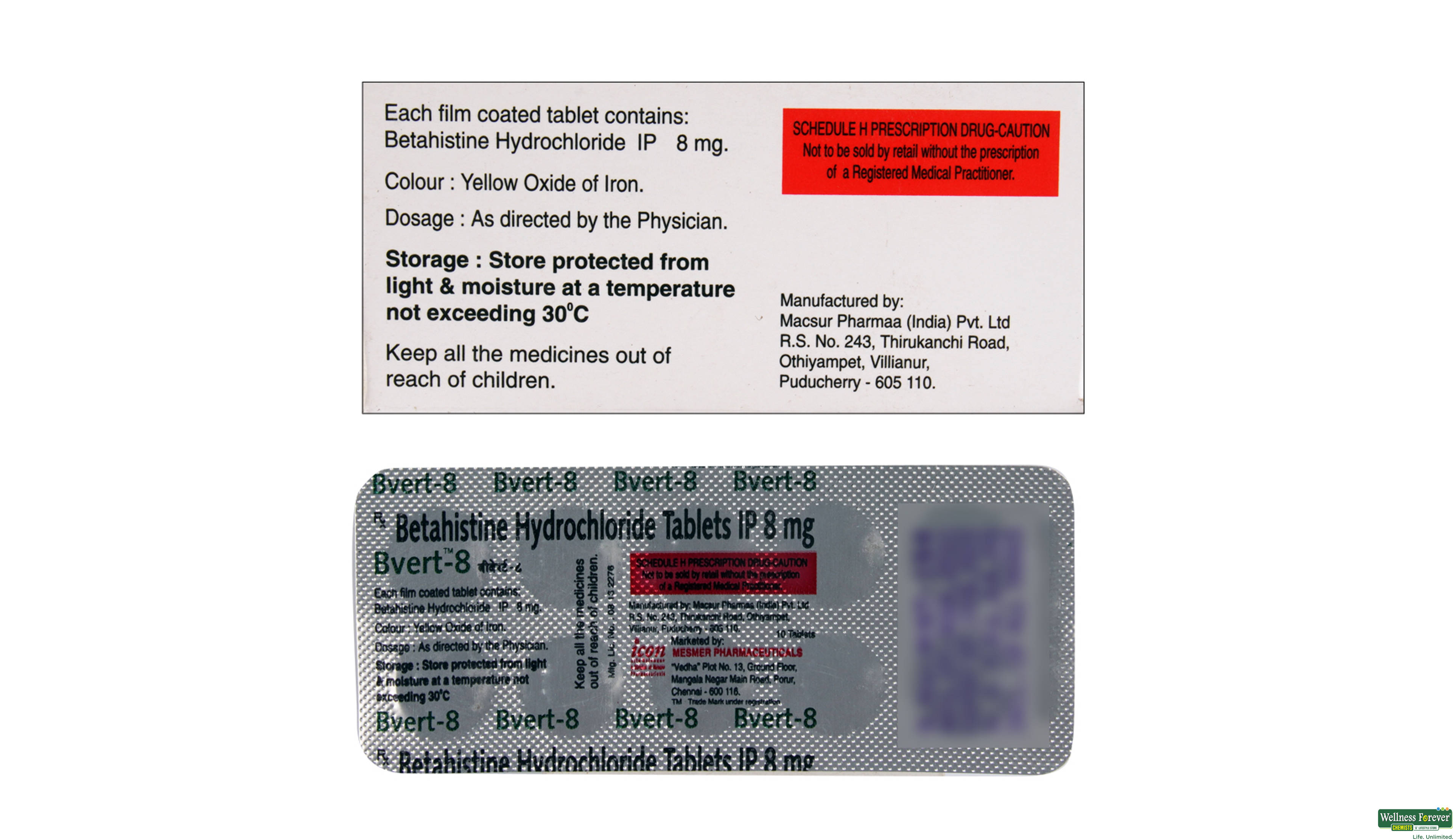 BVERT 8MG 10TAB- 2, 10TAB, 