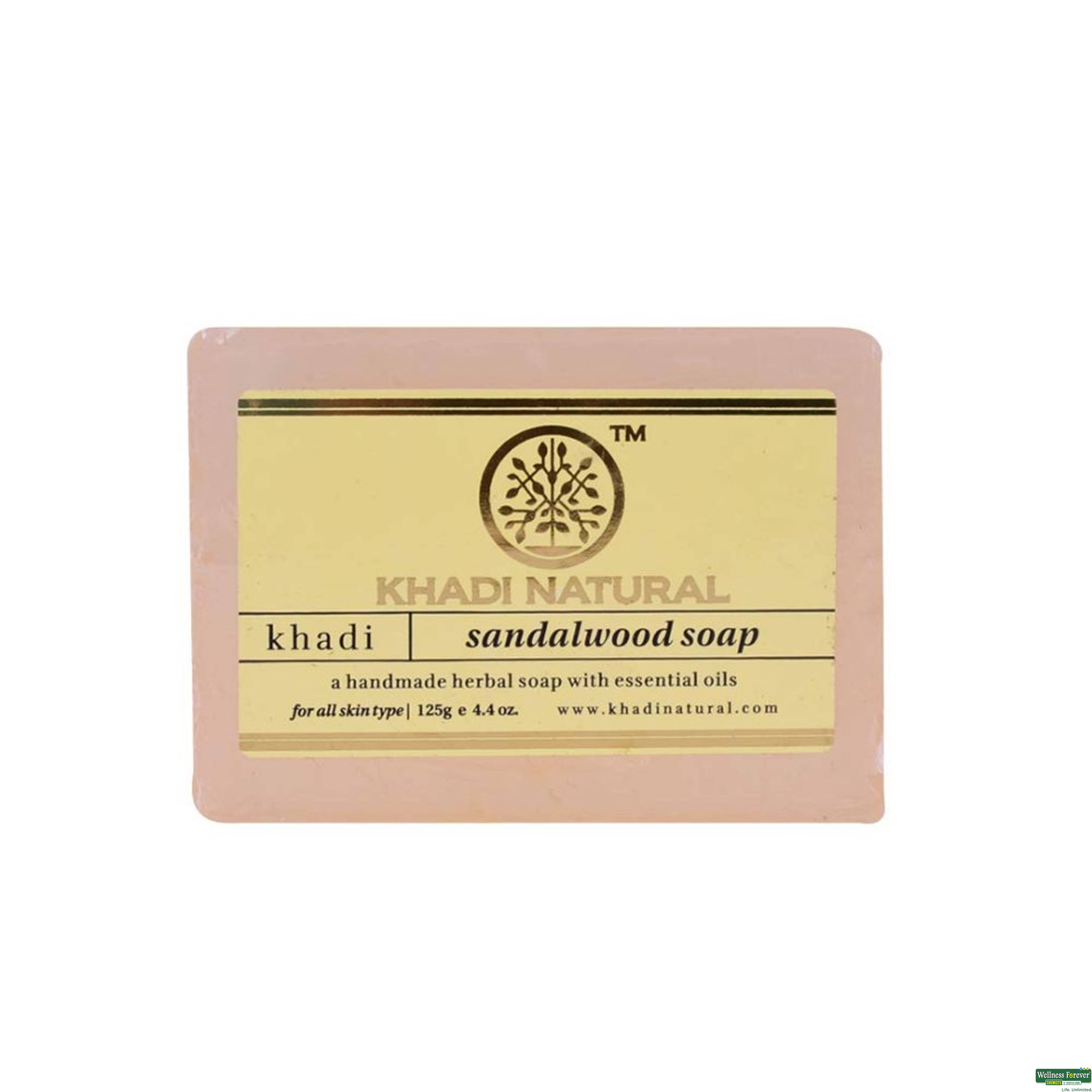 Khadi Natural Sandalwood Handmade Soap 125g-image
