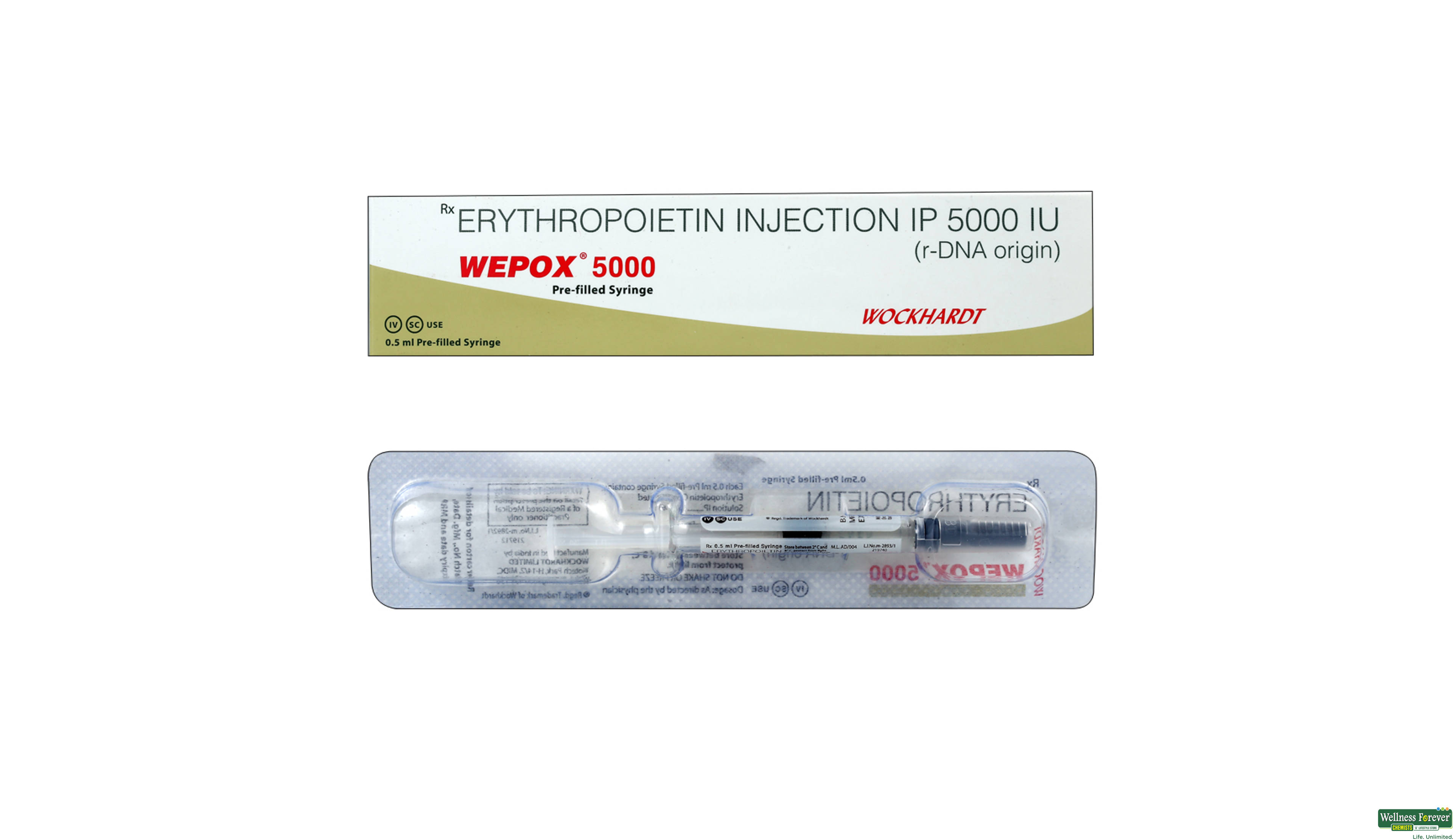 WEPOX 5000IU INJ PFS- 1, 1PC, 