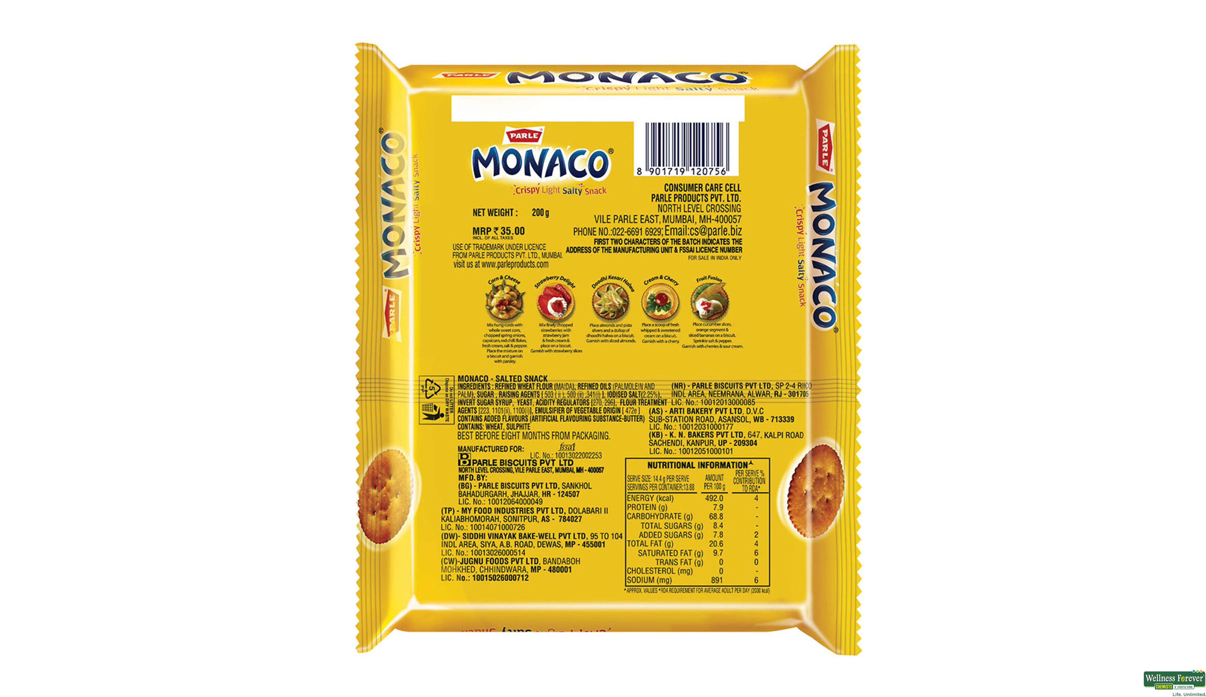 PARLE BISC MONACO 200GM- 2, 200GM, 