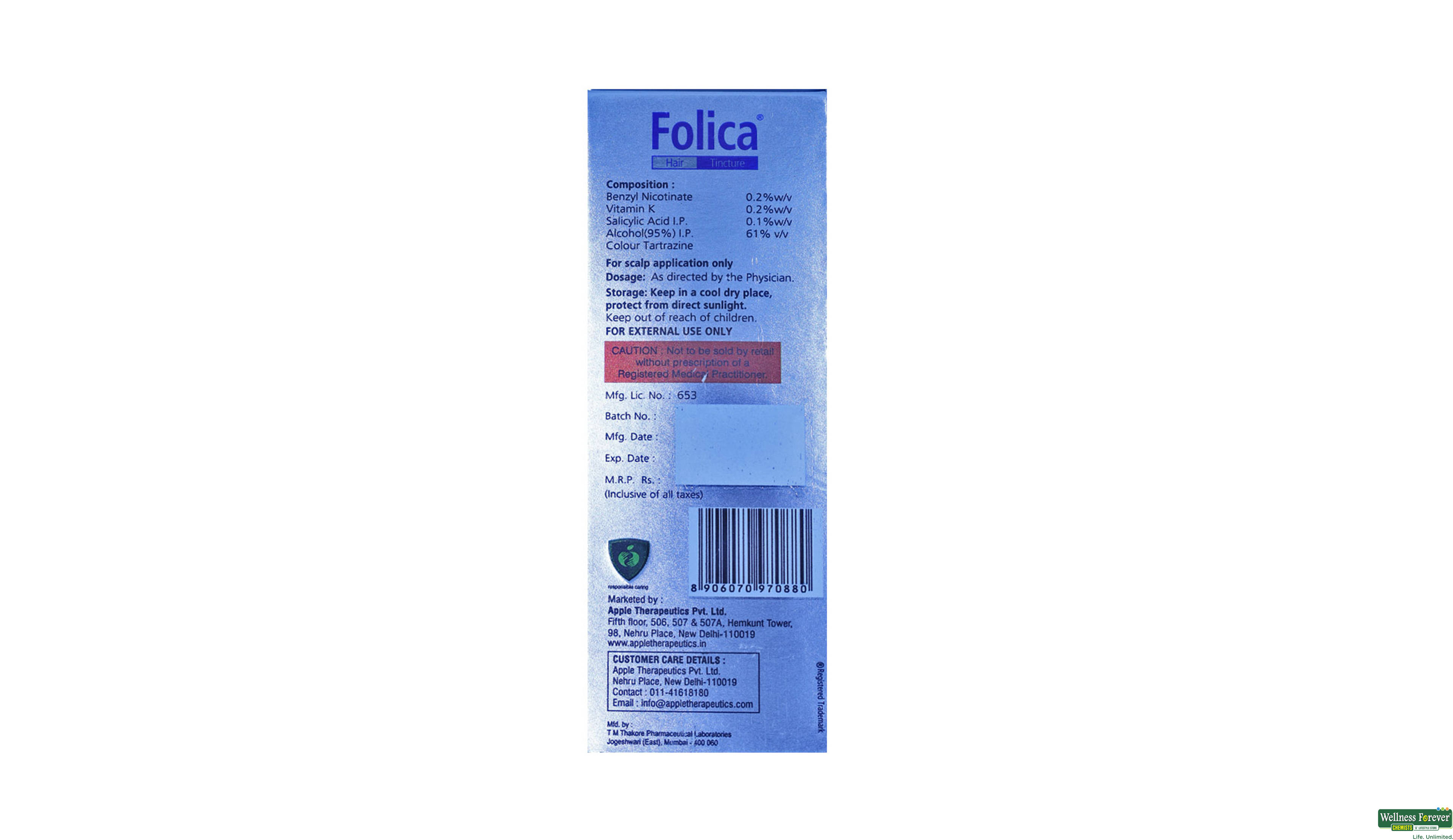 FOLICA HAIR TINCTURE 100ML- 4, 100ML, 